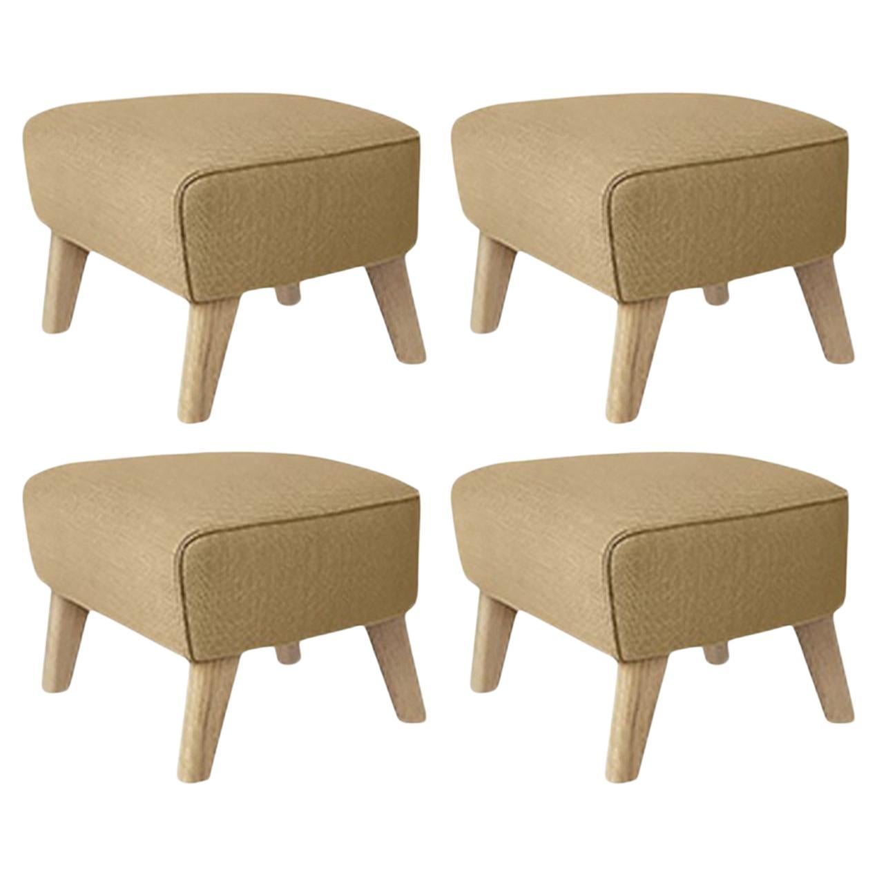Set of 4 Sand, Natural Oak Raf Simons Vidar 3 My Own Chair Footstool by Lassen For Sale