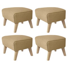 Set of 4 Sand, Natural Oak Raf Simons Vidar 3 My Own Chair Footstool by Lassen