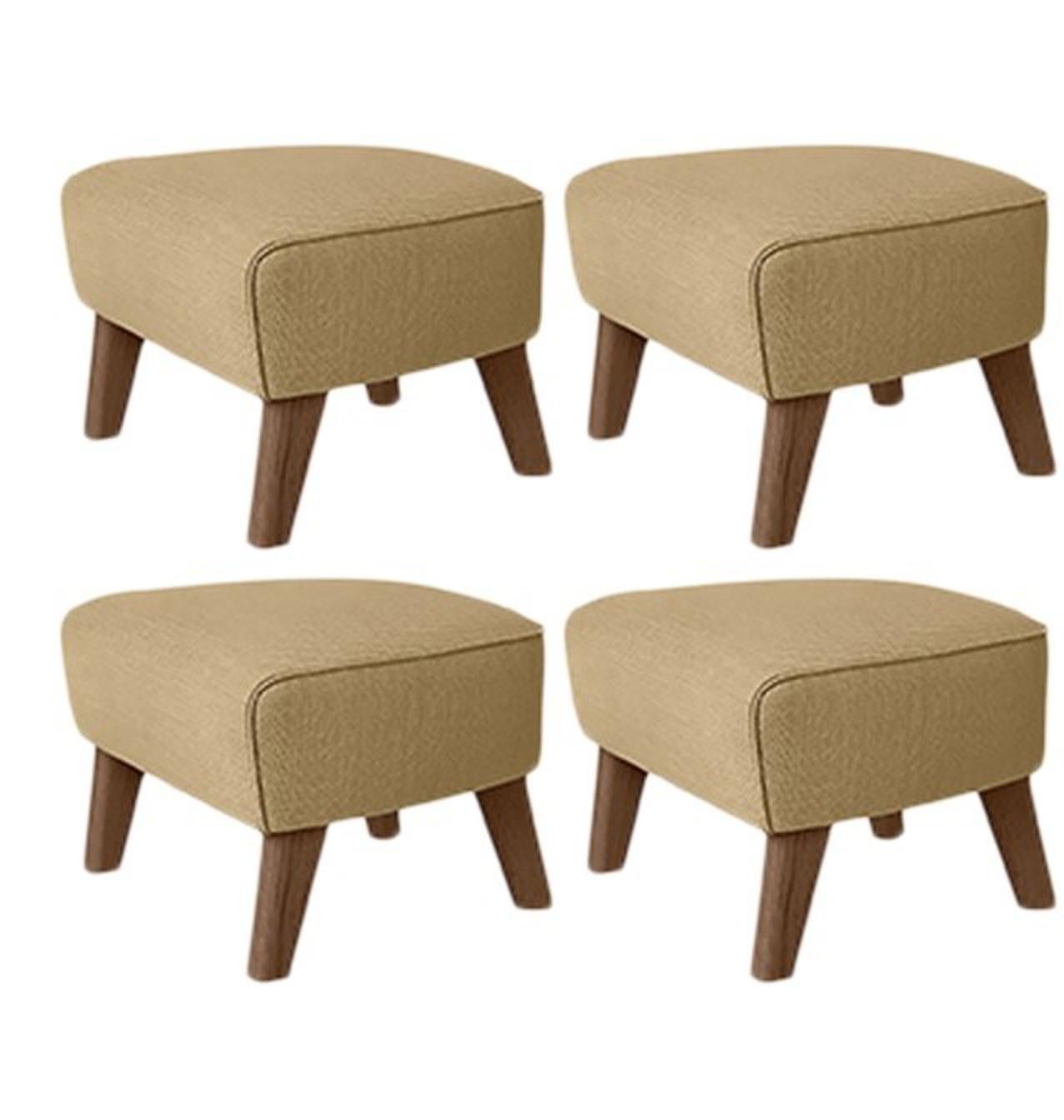 Set of 4 sand, smoked oak Raf Simons Vidar 3 My Own Chair Footstool by Lassen
Dimensions: W 56 x D 58 x H 40 cm 
Materials: Textile
Also available: other colors available,

The My Own Chair Footstool has been designed in the same spirit as