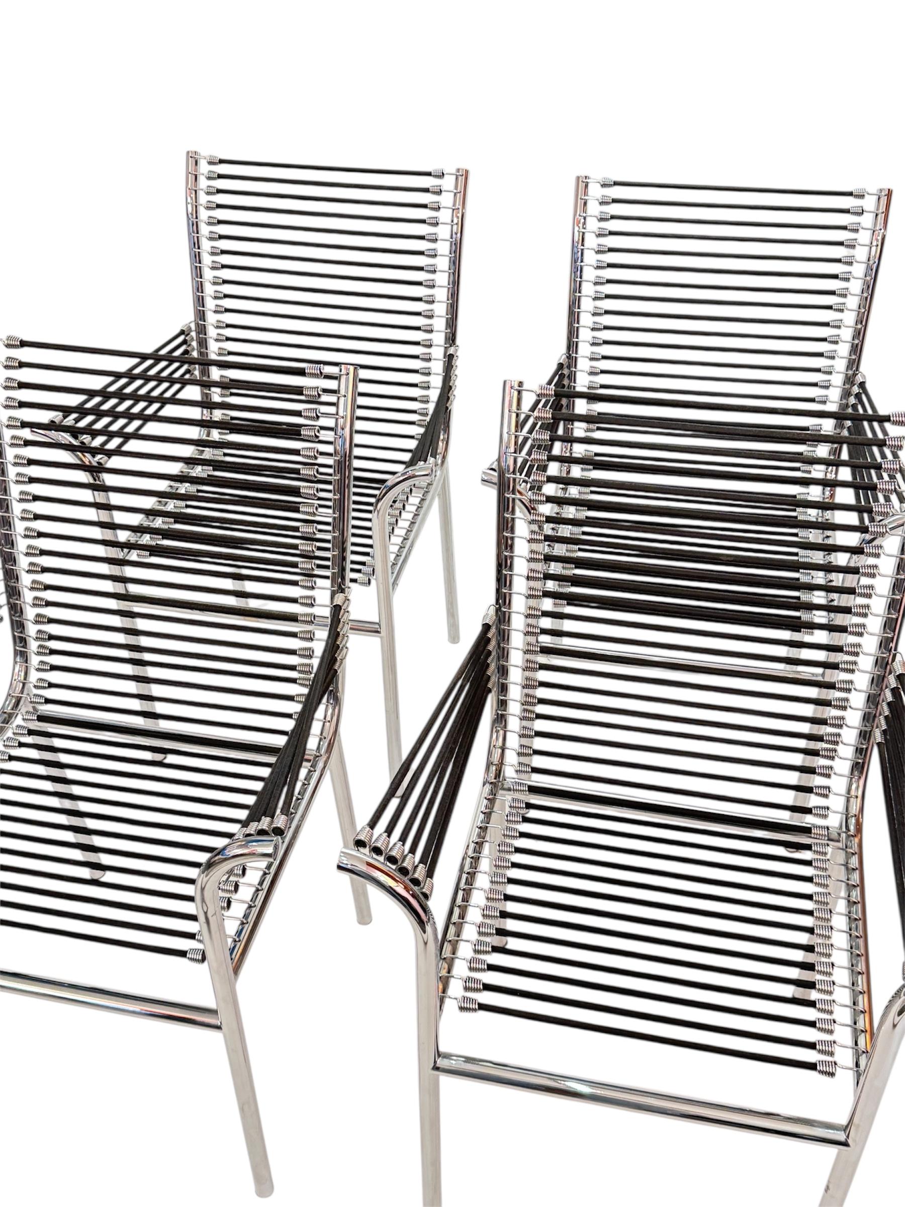 Ensemble de 4 chaises Sandows noires, René Herbst, 1929 en vente 4