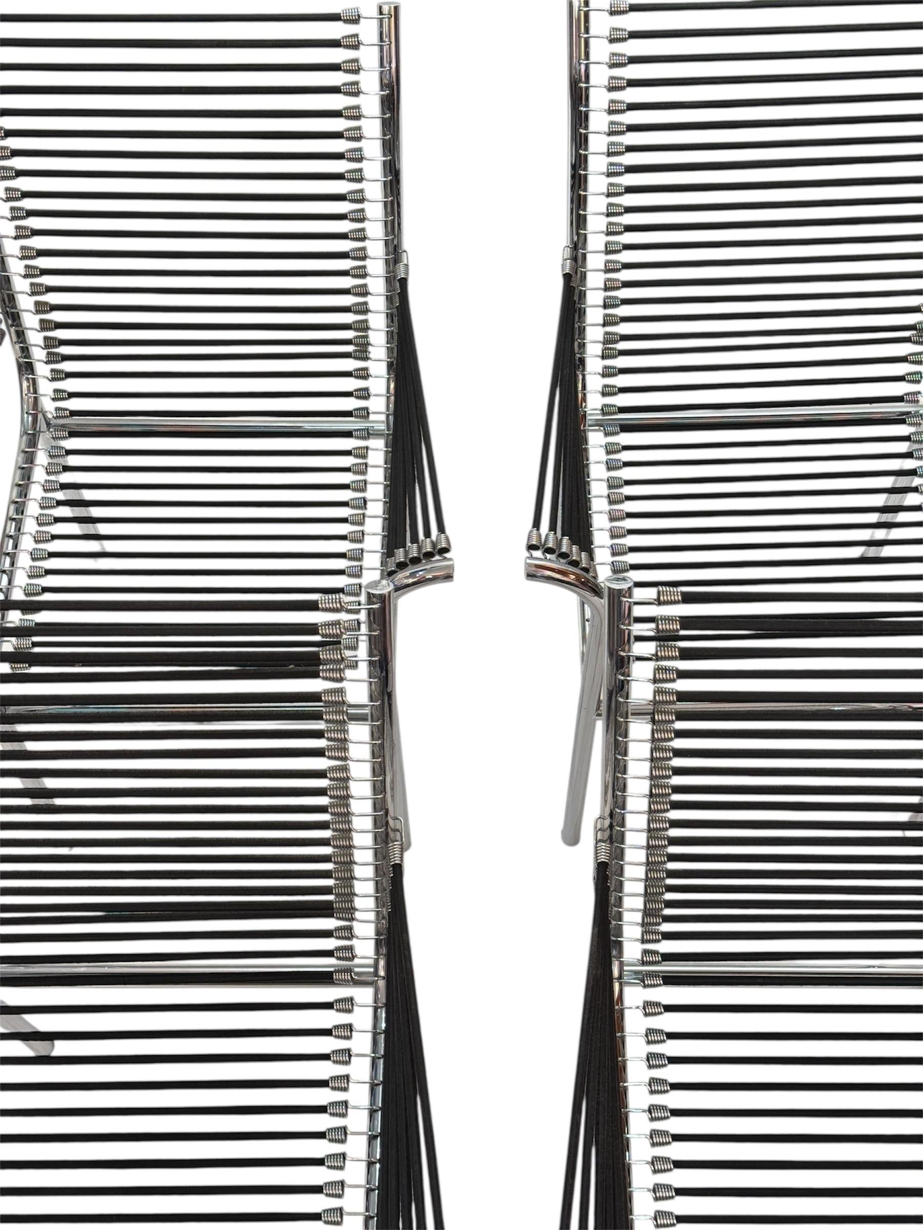 Ensemble de 4 chaises Sandows noires, René Herbst, 1929 en vente 5