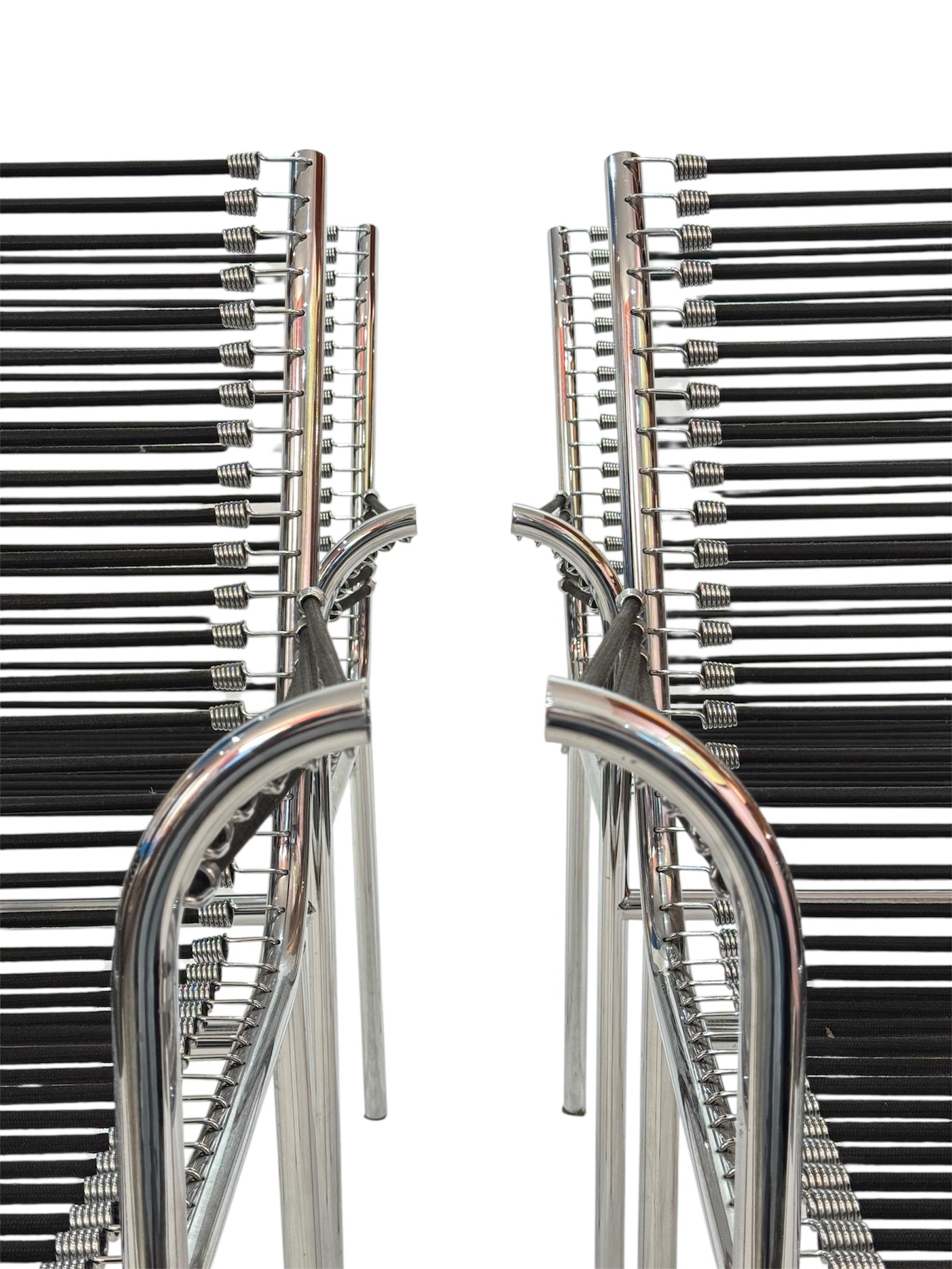 Ensemble de 4 chaises Sandows noires, René Herbst, 1929 en vente 6