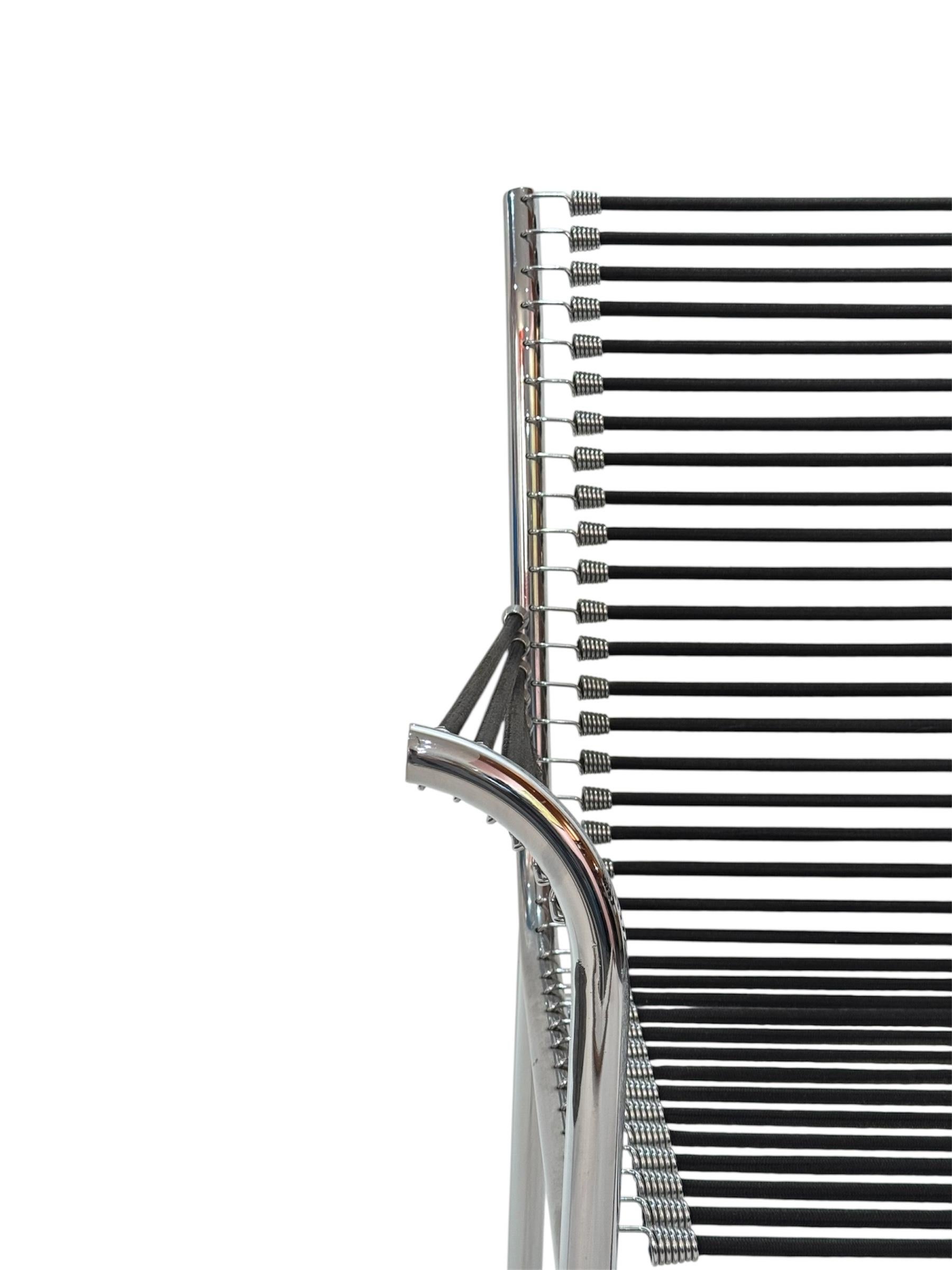Ensemble de 4 chaises Sandows noires, René Herbst, 1929 Bon état - En vente à Renens, CH