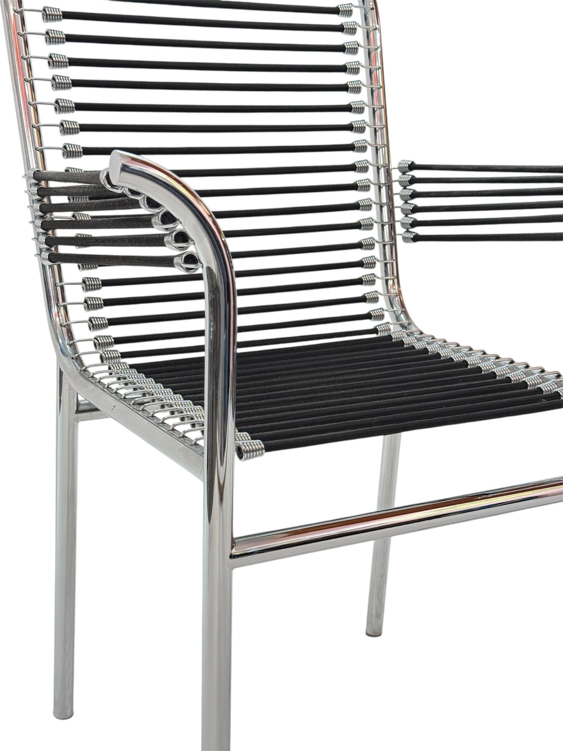 20ième siècle Ensemble de 4 chaises Sandows noires, René Herbst, 1929 en vente