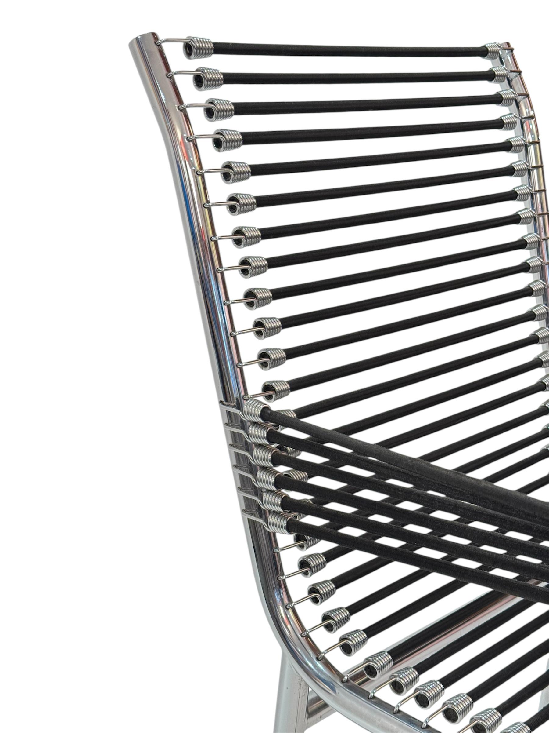 Acier Ensemble de 4 chaises Sandows noires, René Herbst, 1929 en vente