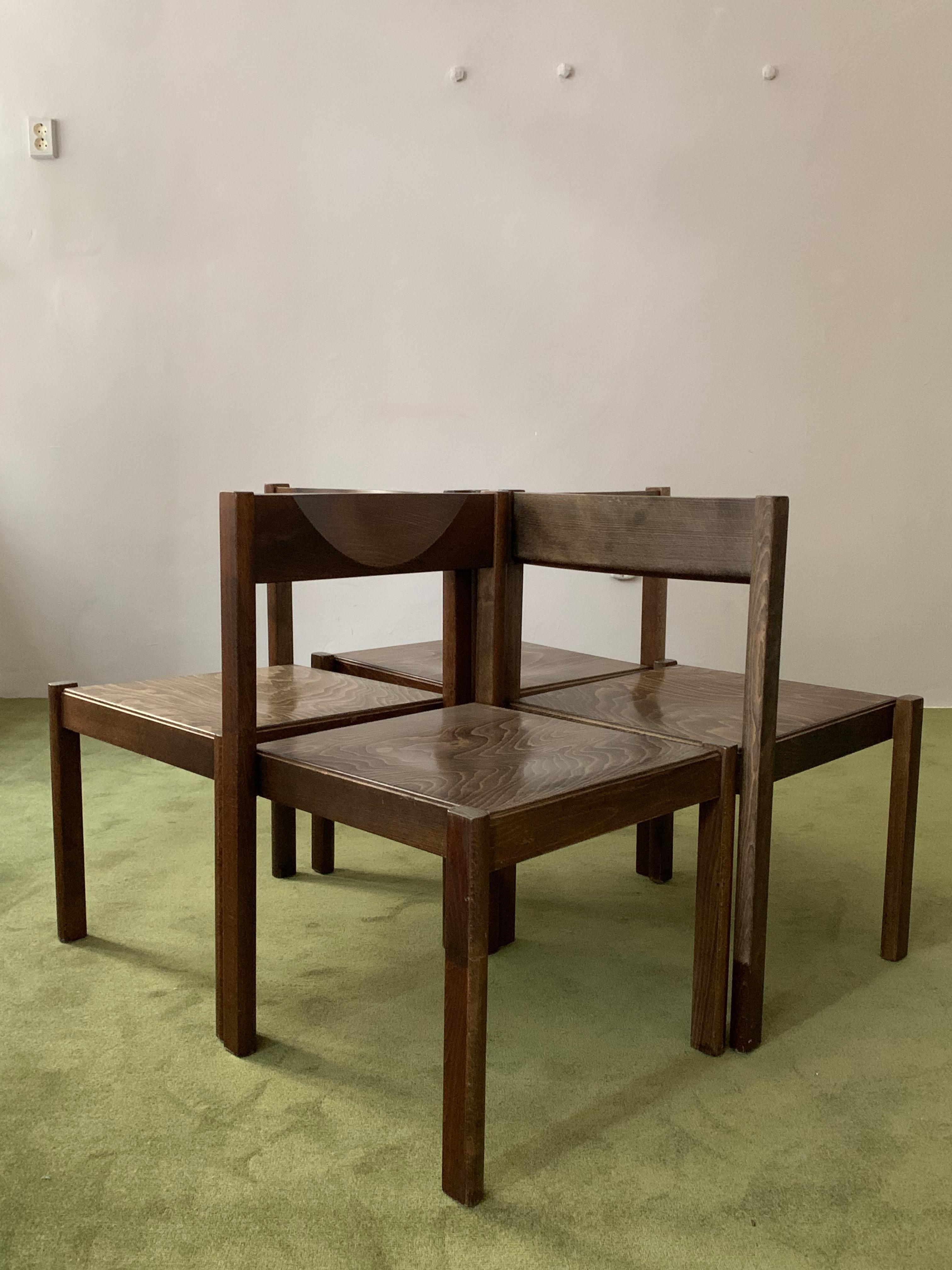  Set of 4 Santo Chairs by Edlef Bandixen for Dietiker Switzerland 1969  For Sale 7