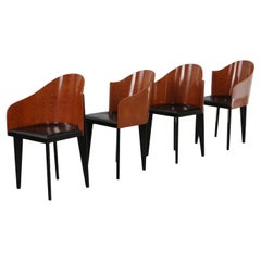 Set of 4 Saporiti Club Chairs, 1980s