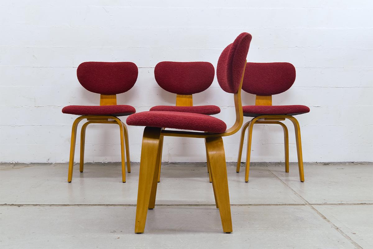 Veneer Set of 4 SB02 Combex Series Chairs by Cees Braakman for Pastoe, 1950s