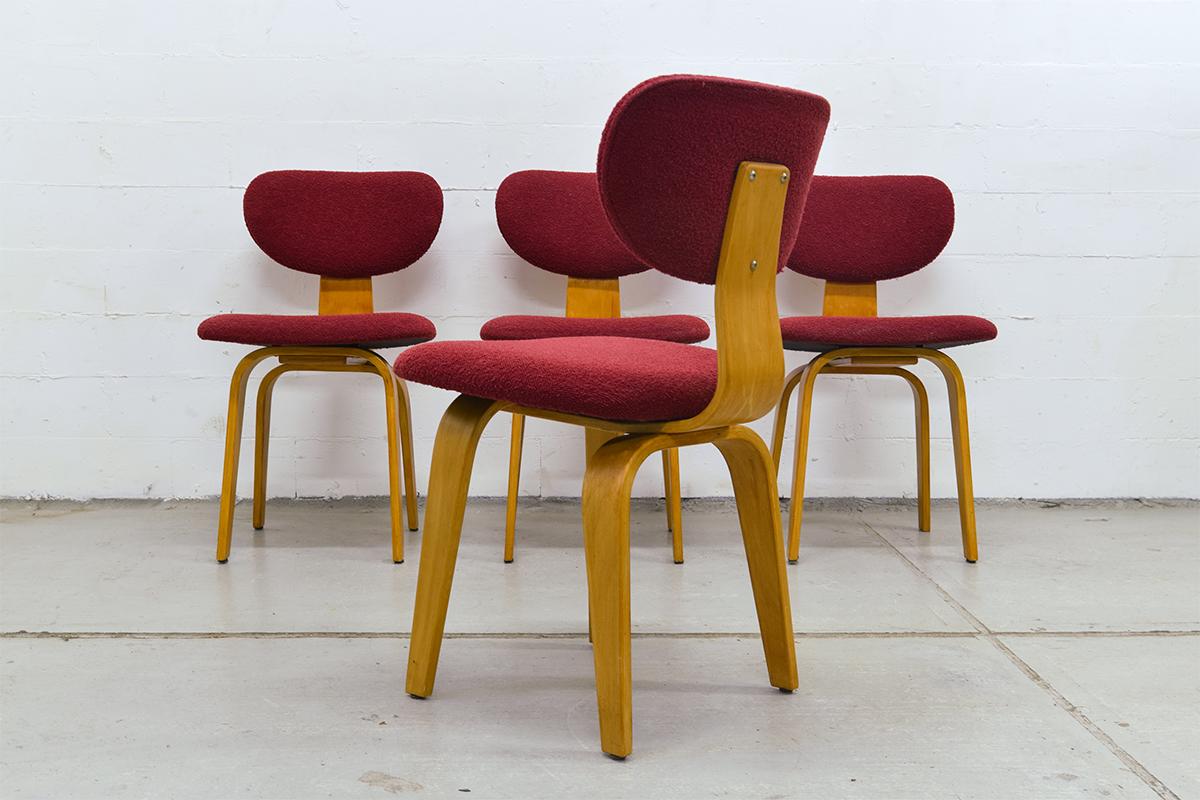 Birch Set of 4 SB02 Combex Series Chairs by Cees Braakman for Pastoe, 1950s