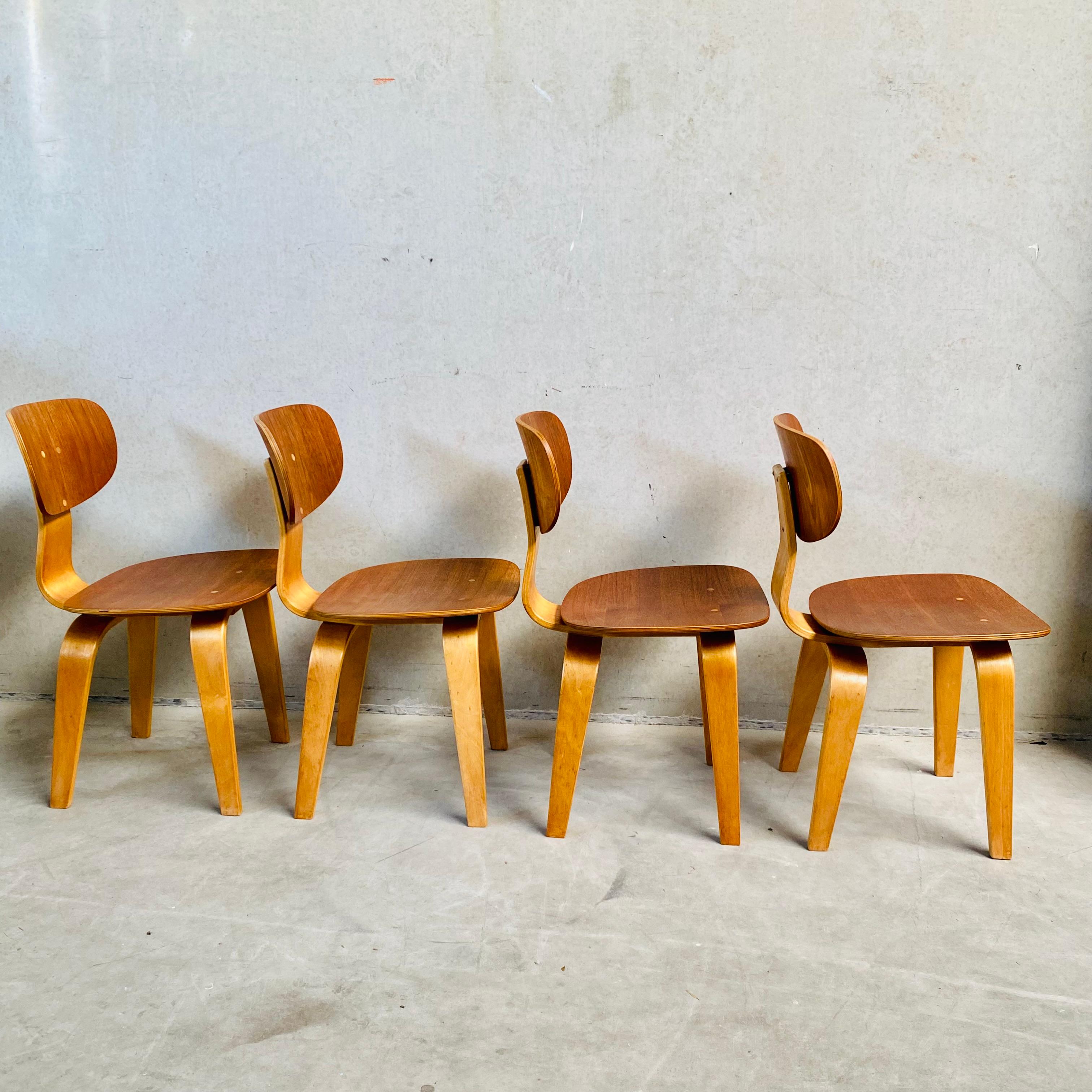 Dutch 4 x Pastoe SB02 Dining Chairs by Cees Braakman Netherlands 1950 For Sale