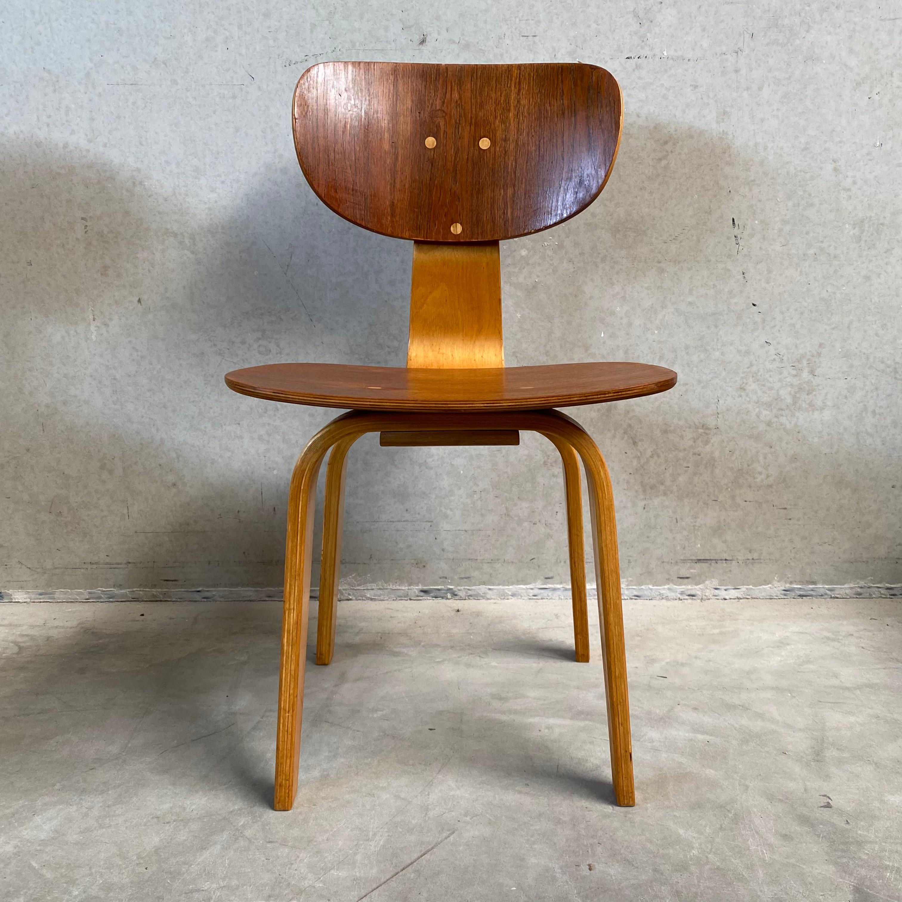 Mid-20th Century 4 x Pastoe SB02 Dining Chairs by Cees Braakman Netherlands 1950 For Sale