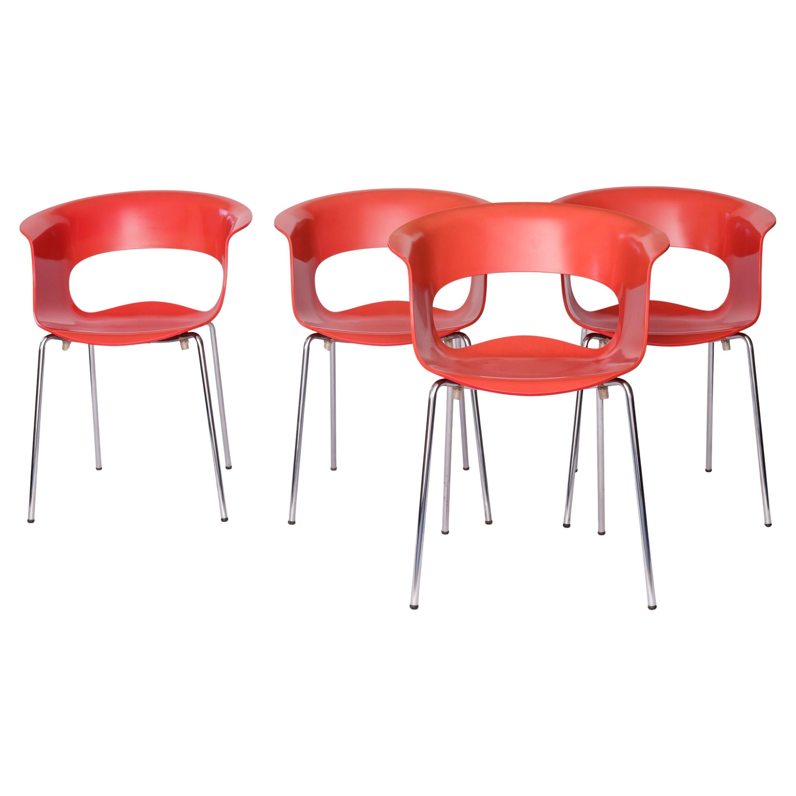 Set of 4 SCAB Design "Miss B" Chairs - Chaises de salle à manger empilables italiennes, années 1990 en vente