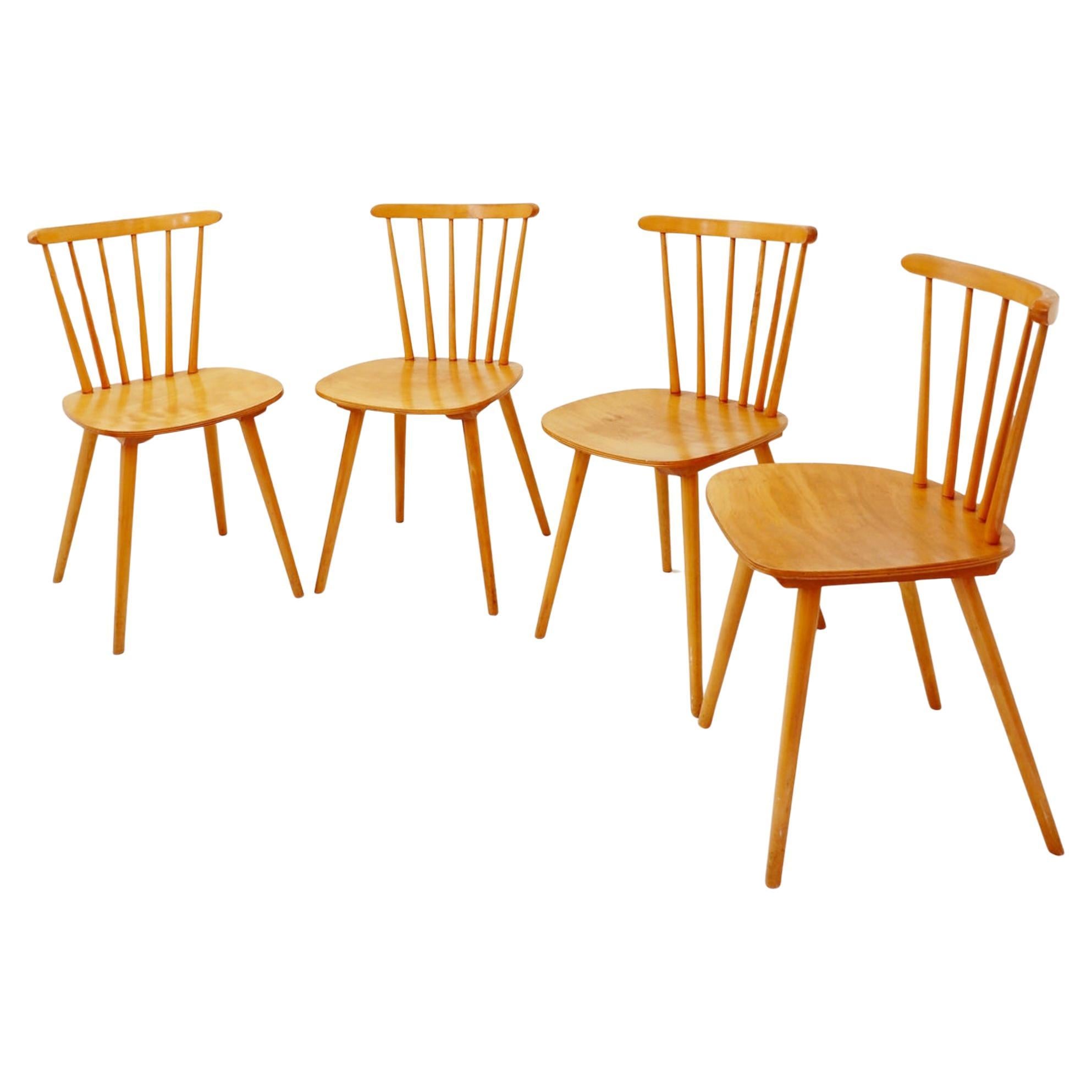 Set di 4 sedie scandinave degli anni 50/60