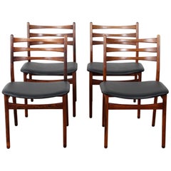 Set of 4 Scandinavian Chairs in Rosewood