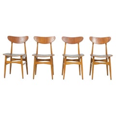 Set of 4 scandinavian chairs in teak - 1960s