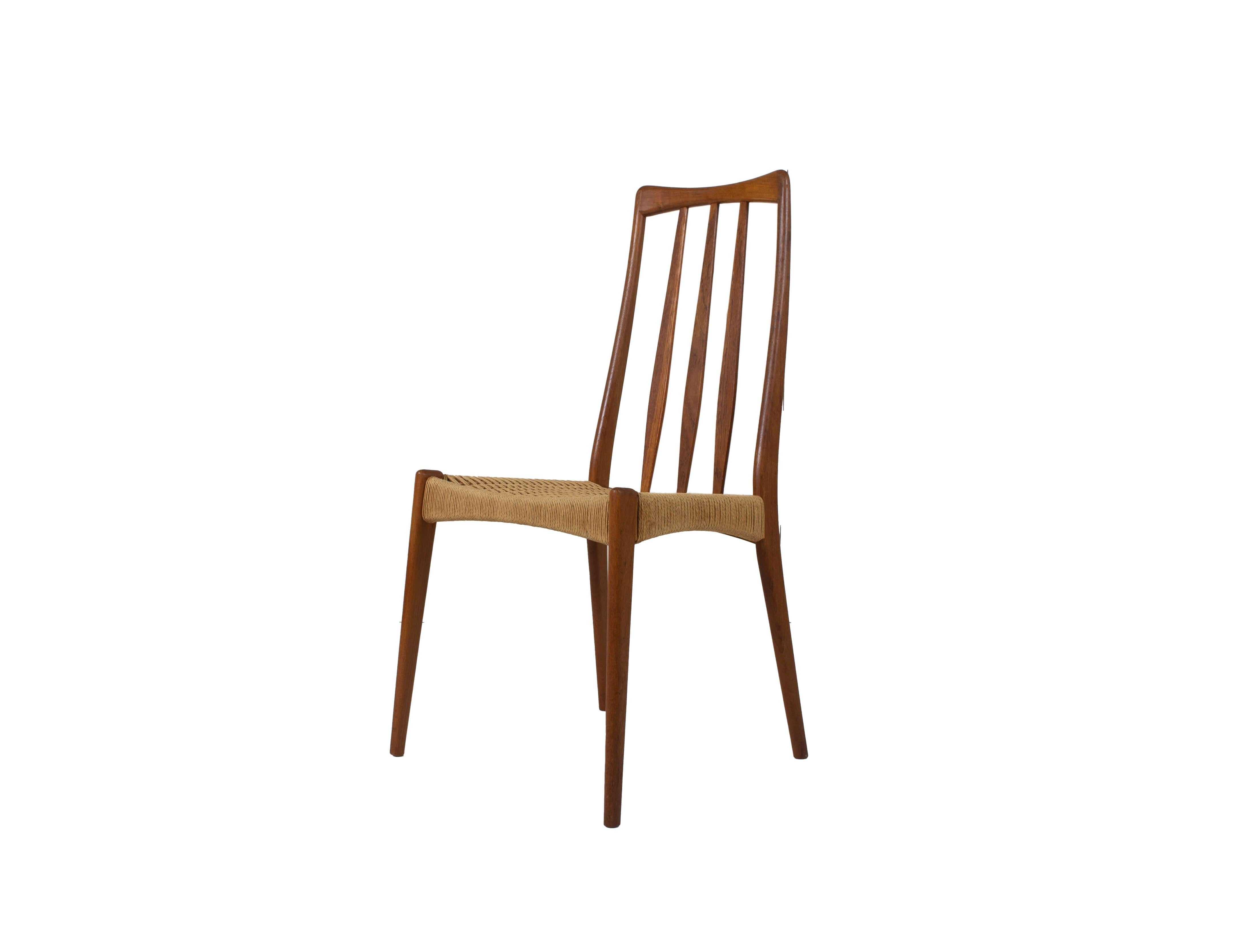 20th Century Set of 4 Scandinavian Design Vintage Dining Chairs in Papercord and Teak