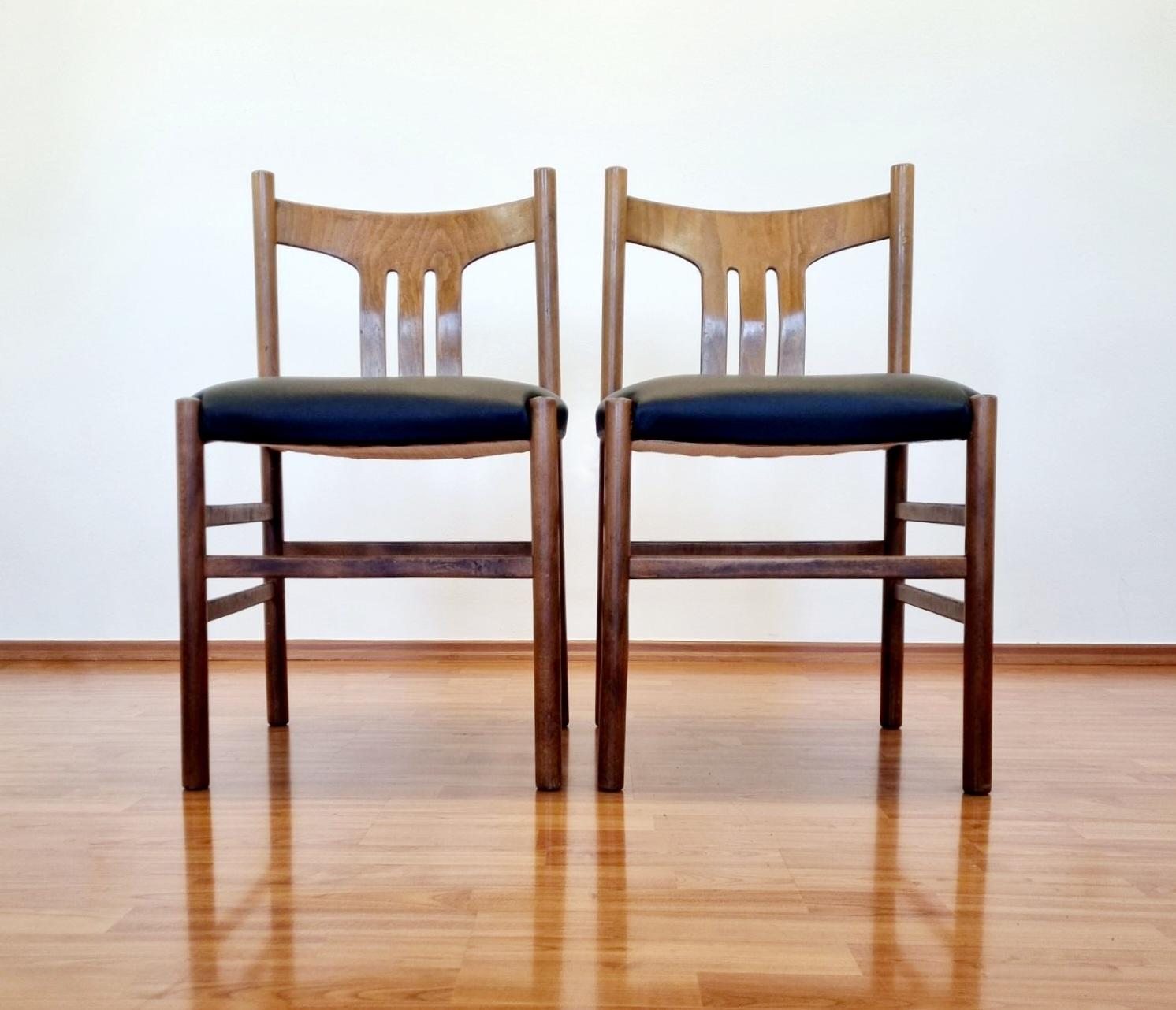 Satz von 4 skandinavischen Mid Century Esszimmerstühlen, Dänemark 60er Jahre (Dänisch) im Angebot