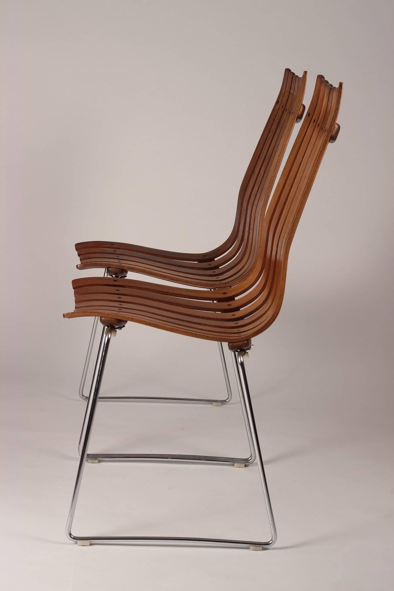 Scandinavian Modern Mid Century Modern Rosewood Dining Chairs by Hans Brattrud for Hove Møbler 