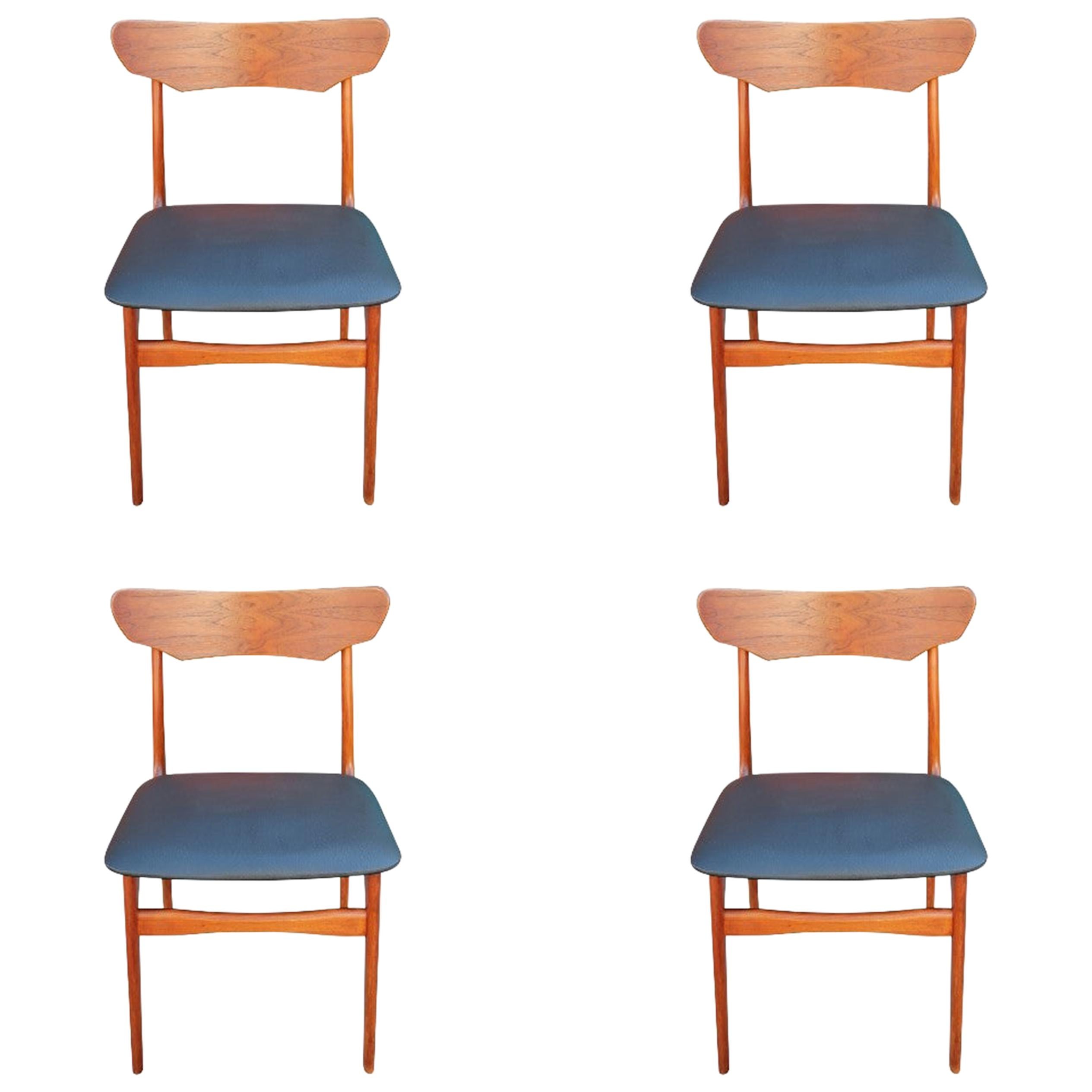 Set of 4 Schionning and Elgaard Danish Teak Dining Chairs