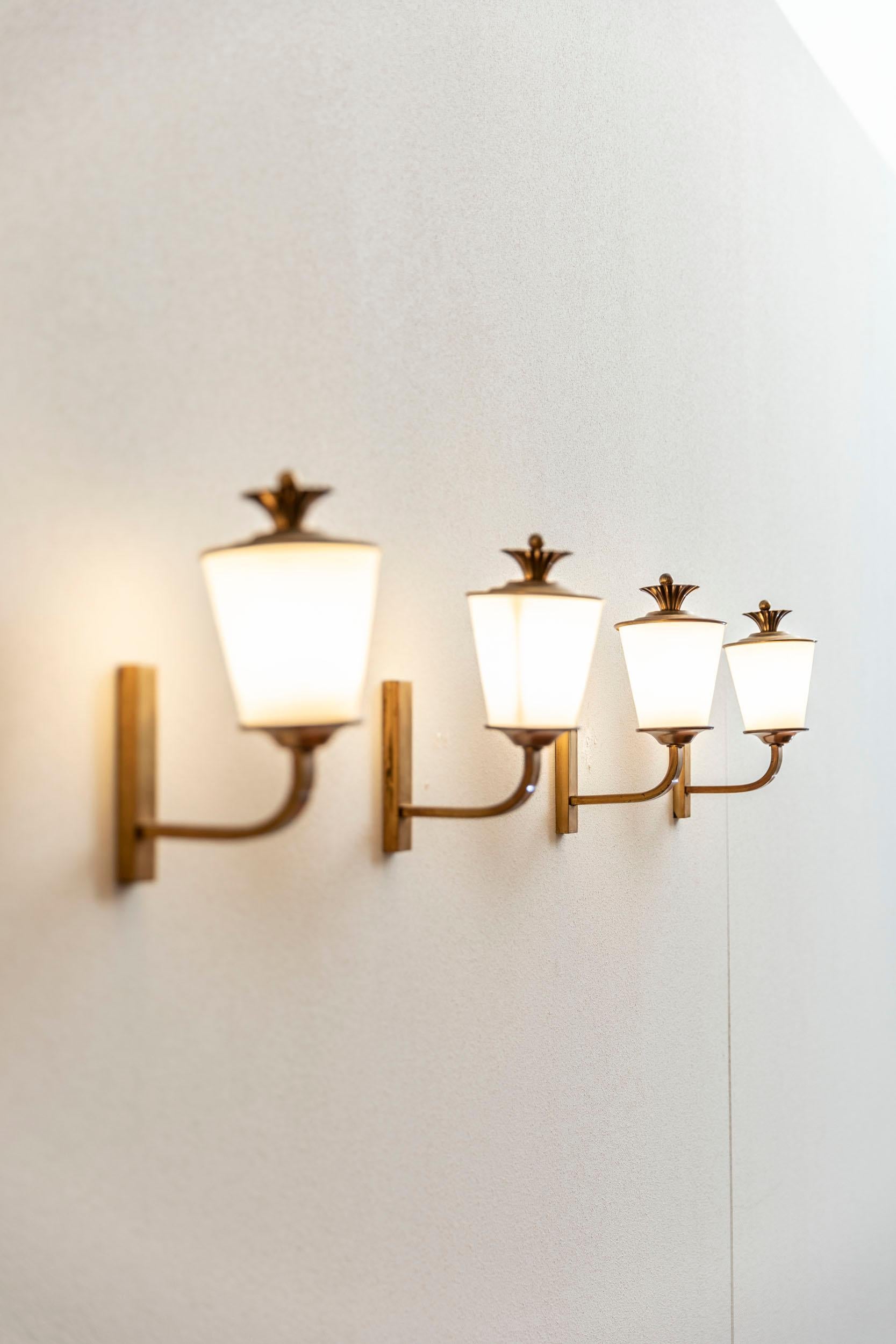Mid-20th Century Set of 4 Sconces Attributed to Paolo Buffa, Italy 1960 ca