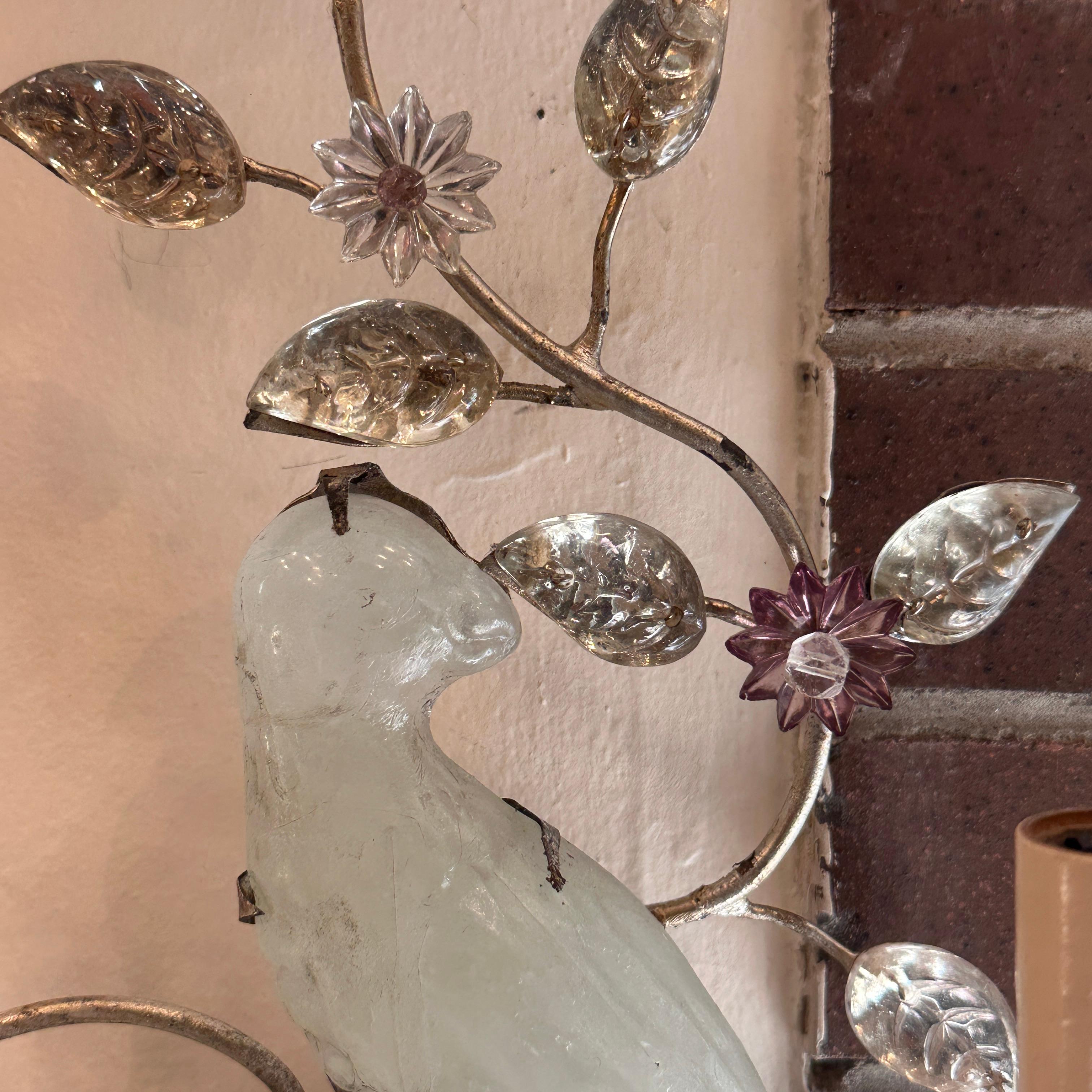 Ensemble de 4 appliques à motif d'oiseaux et cristaux d'améthyste Vendu par paire en vente 4