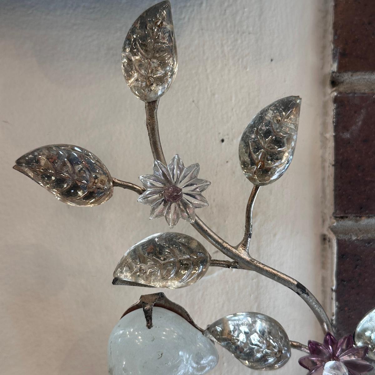 Ensemble de 4 appliques à motif d'oiseaux et cristaux d'améthyste Vendu par paire en vente 1