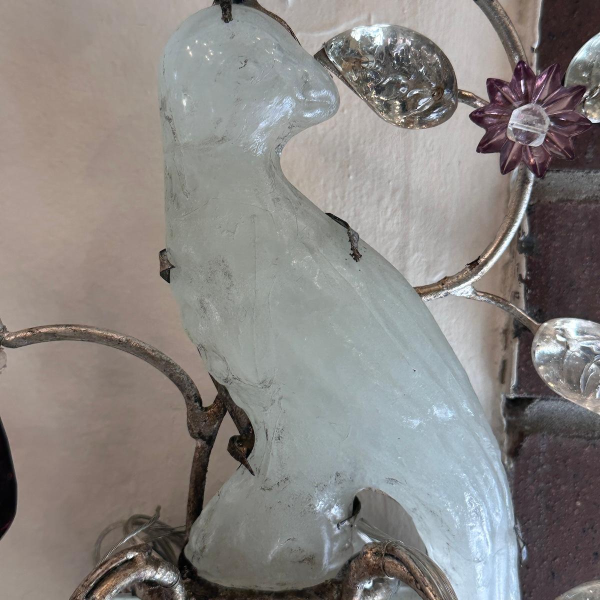 Ensemble de 4 appliques à motif d'oiseaux et cristaux d'améthyste Vendu par paire en vente 2