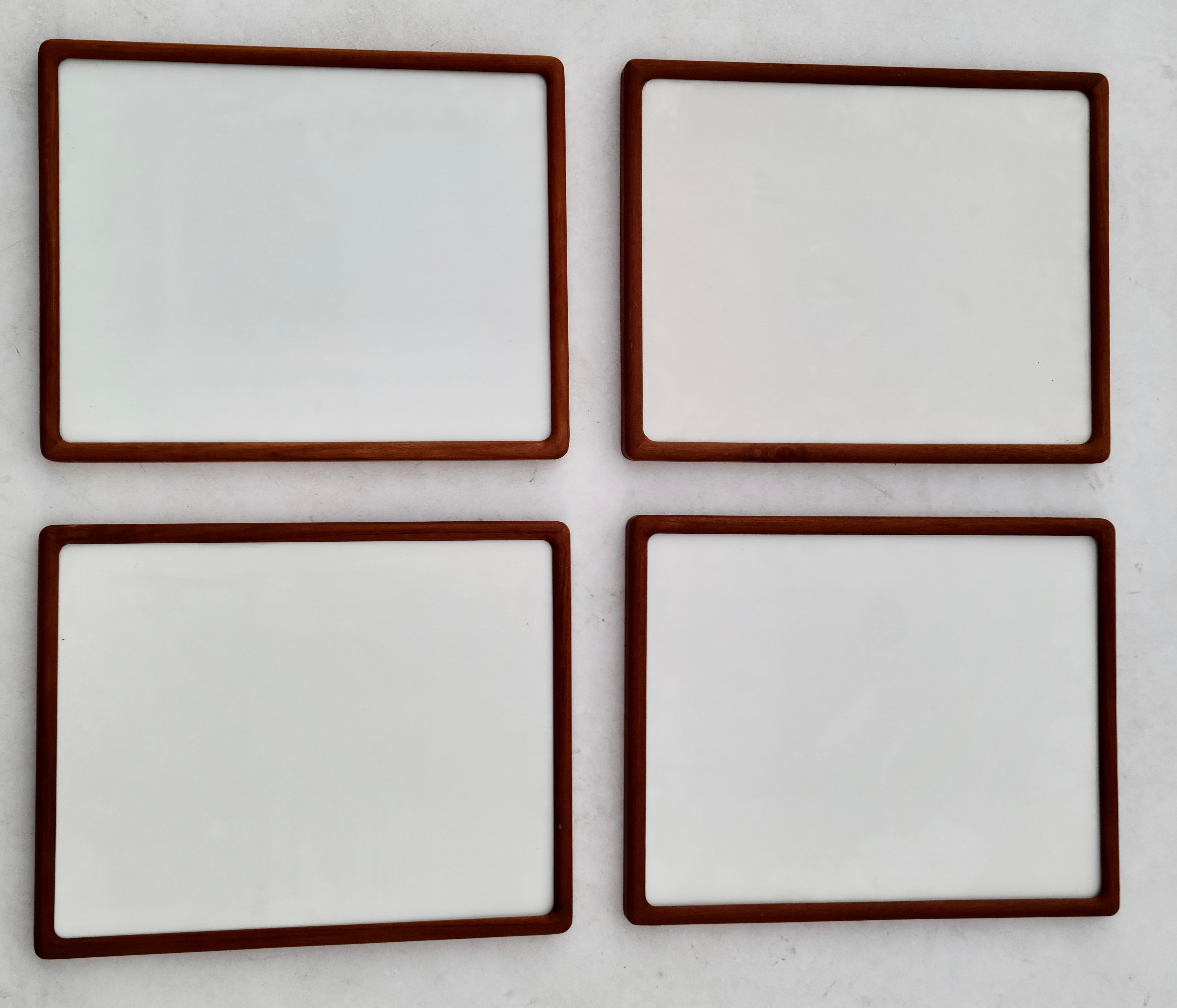 Late 20th Century Set of 4 Sculpted Teak Picture Frames Mid Century Danish Design For Sale