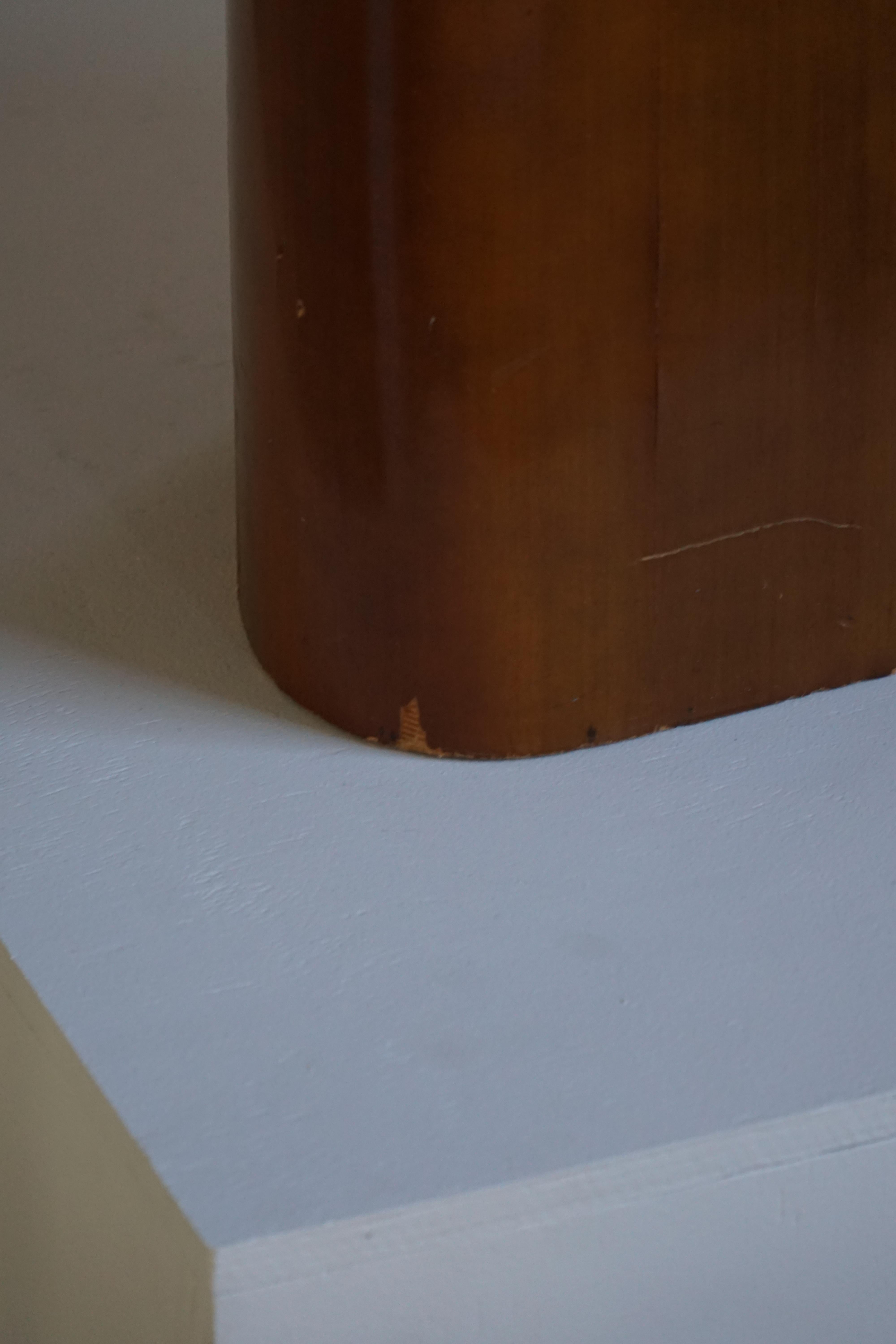 Set of 4 Sculptural French Art Deco Stools in Wood & Lambswool, 1940s For Sale 9