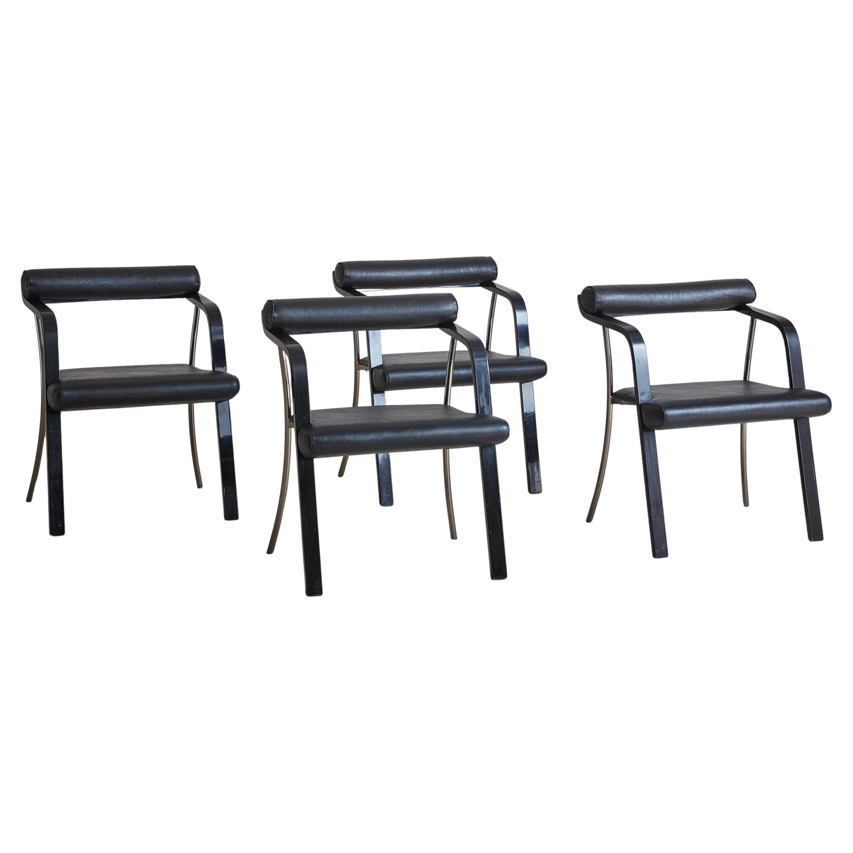 Set of 4 Sculptural Italian Dining Chairs