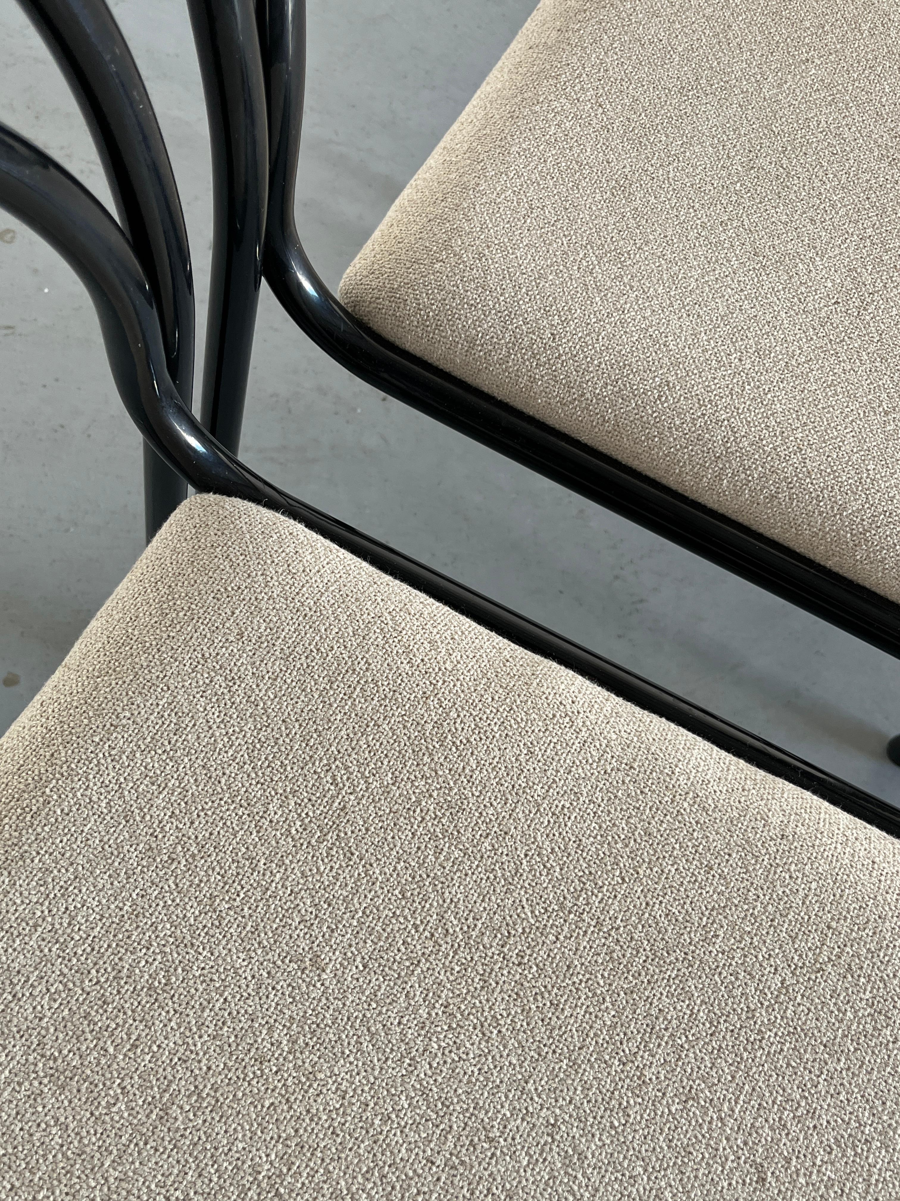 Set of 4 Sculptural Minimalist Stackable Dining Chairs, 1980s Italy 4