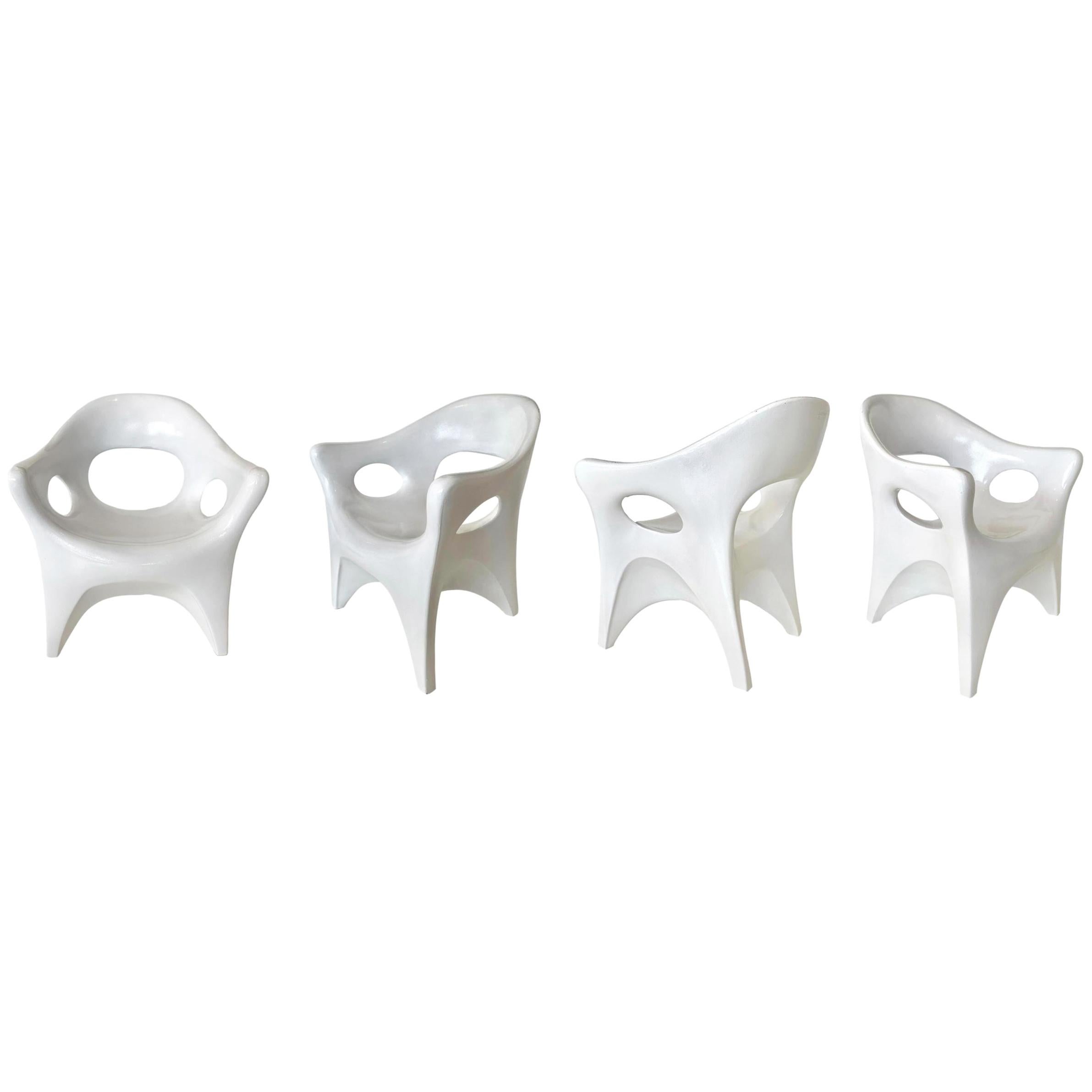 Set of 4 Sculptural Plastic Chairs by John Gale, 1963 For Sale
