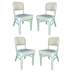 Set of 4 Seafoam Green Model 233 Steelcase Industrial Tanker Chairs