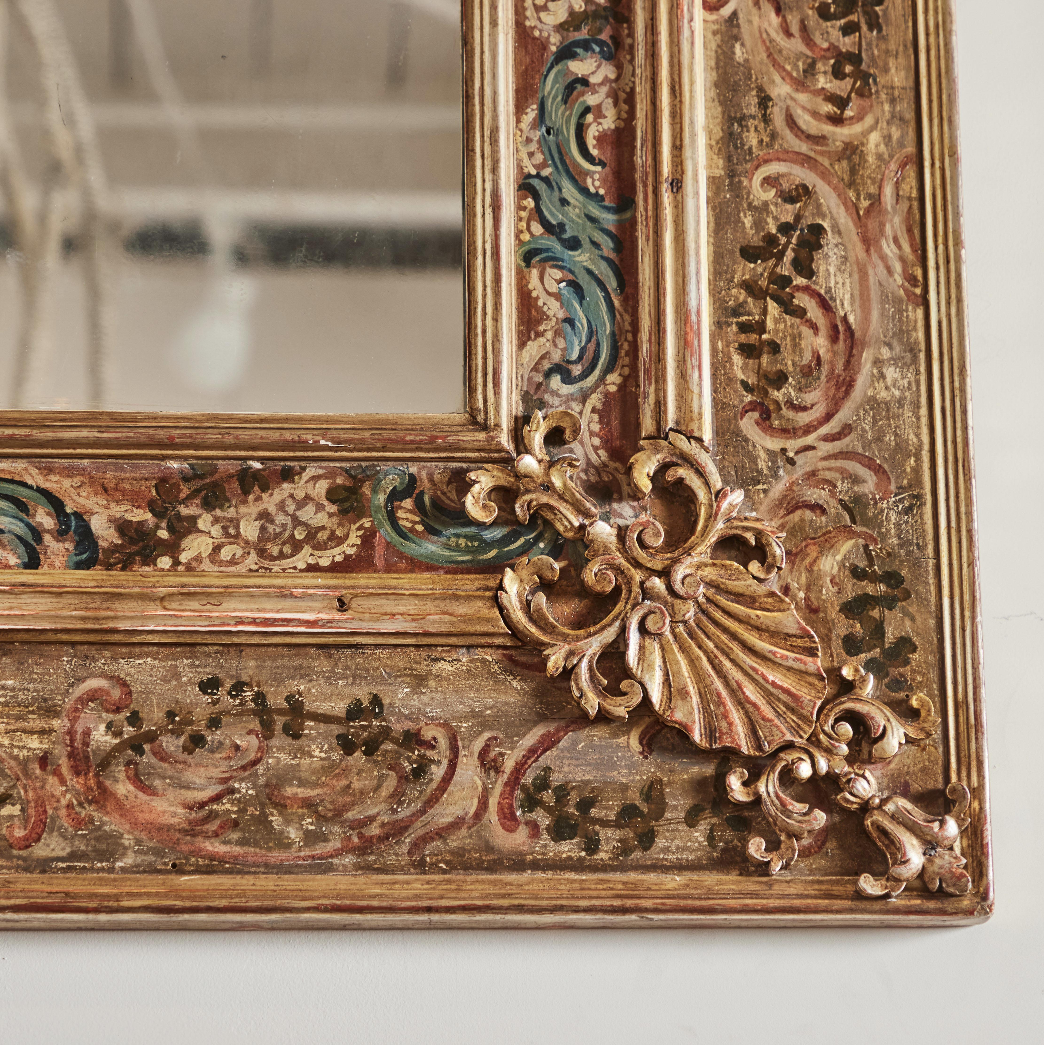 Set of 4 Season's Gilded and Painted Mirrors.    Sold Seperately For Sale 4