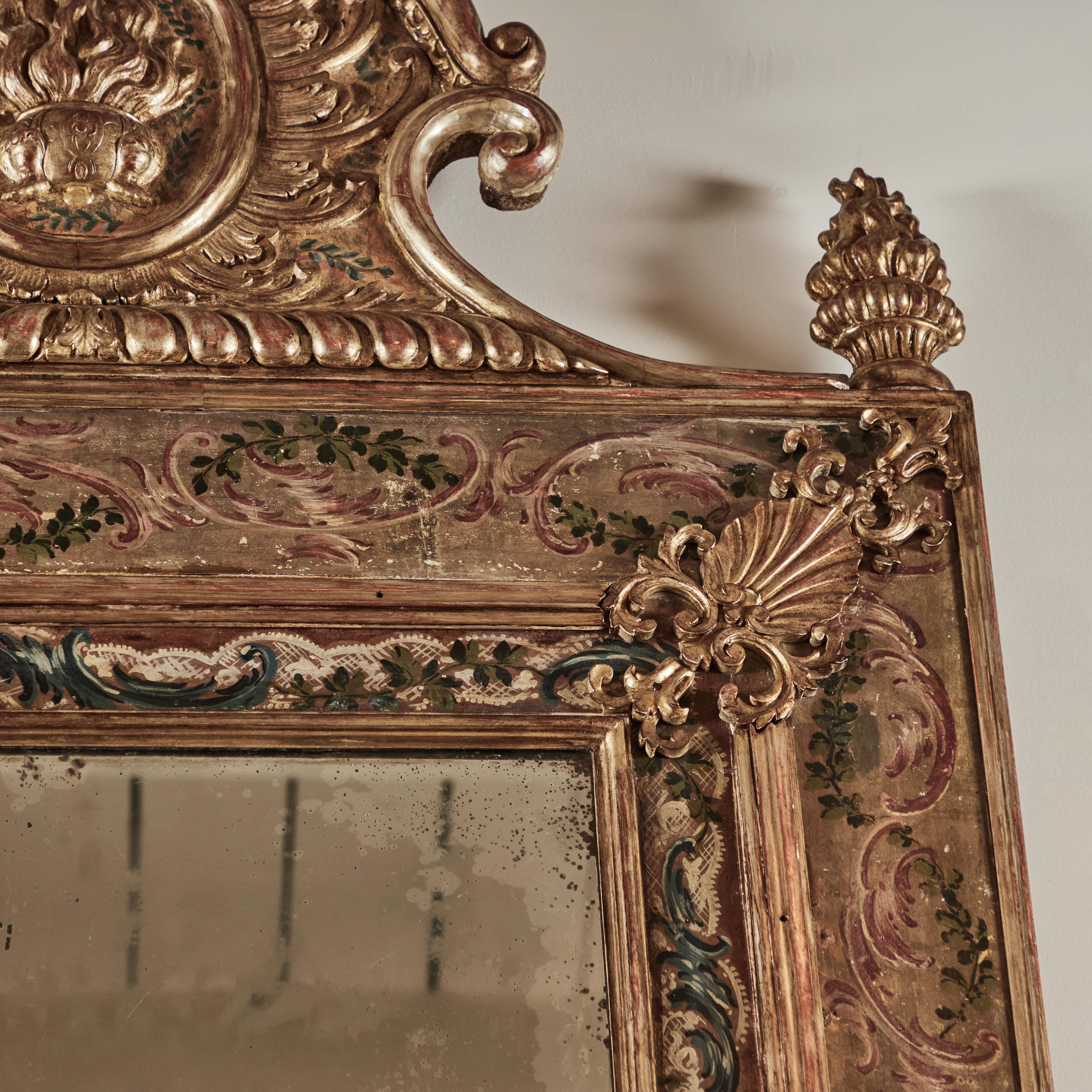 Italian Set of 4 Season's Gilded and Painted Mirrors.    Sold Seperately For Sale