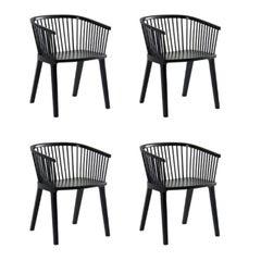 Set of 4, Secreto Little Armchairs, Black Matt Lacquer by Colé Italia