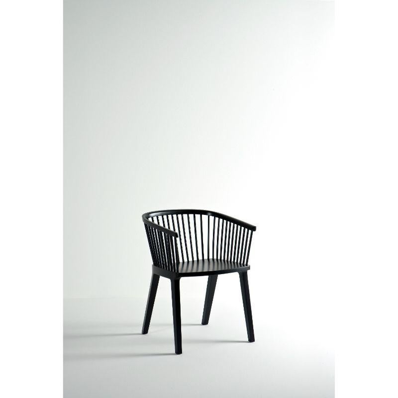 Contemporary Set of 4, Secreto Little Armchairs, Black Matt Lacquer by Colé Italia