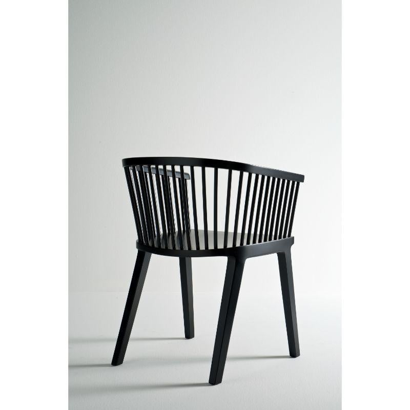 Upholstery Set of 4, Secreto Little Armchairs, Black Matt Lacquer by Colé Italia