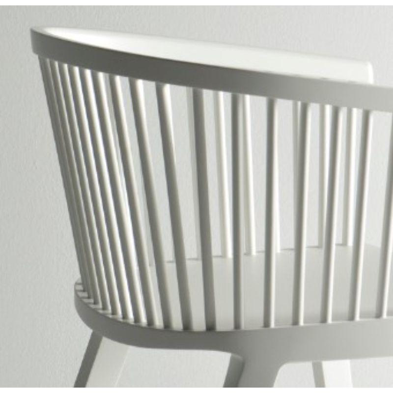 Contemporary Set of 4, Secreto Little Armchairs, White Matt Lacquer by Colé Italia For Sale