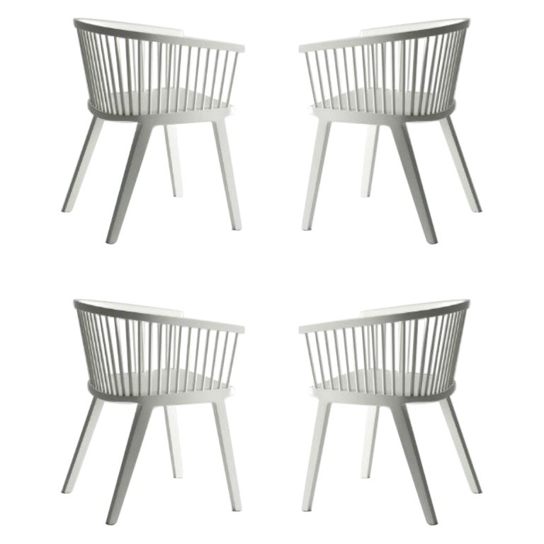 4er Set, Secreto Kleine Sessel, Weißer Mattlack von Colé Italia