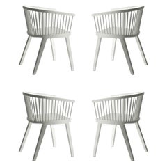 Set di 4 poltroncine Secreto, Laccato Bianco Opaco di Colé Italia