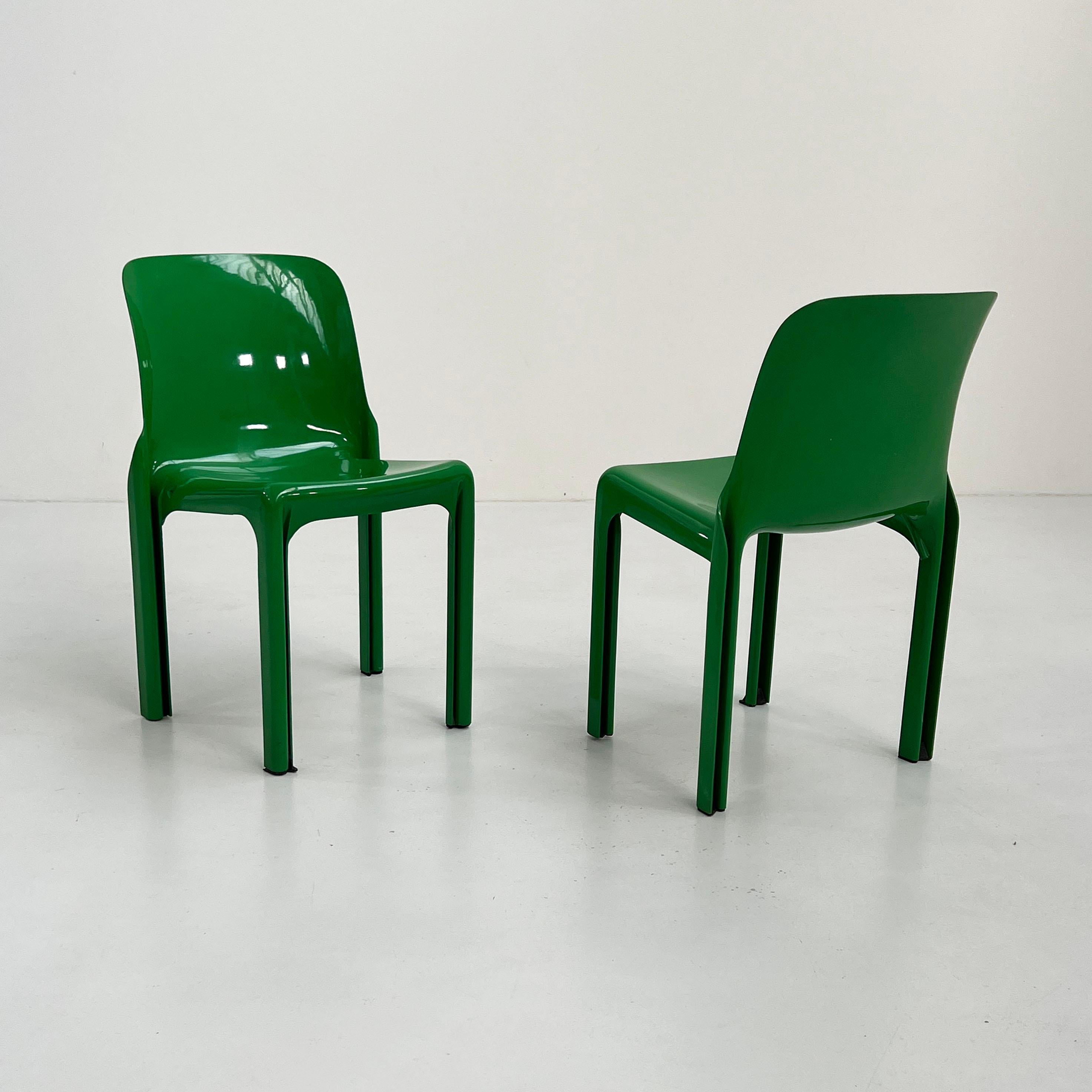 Mid-Century moderno Set di 4 sedie Selene di Vico Magistretti per Artemide, anni '70