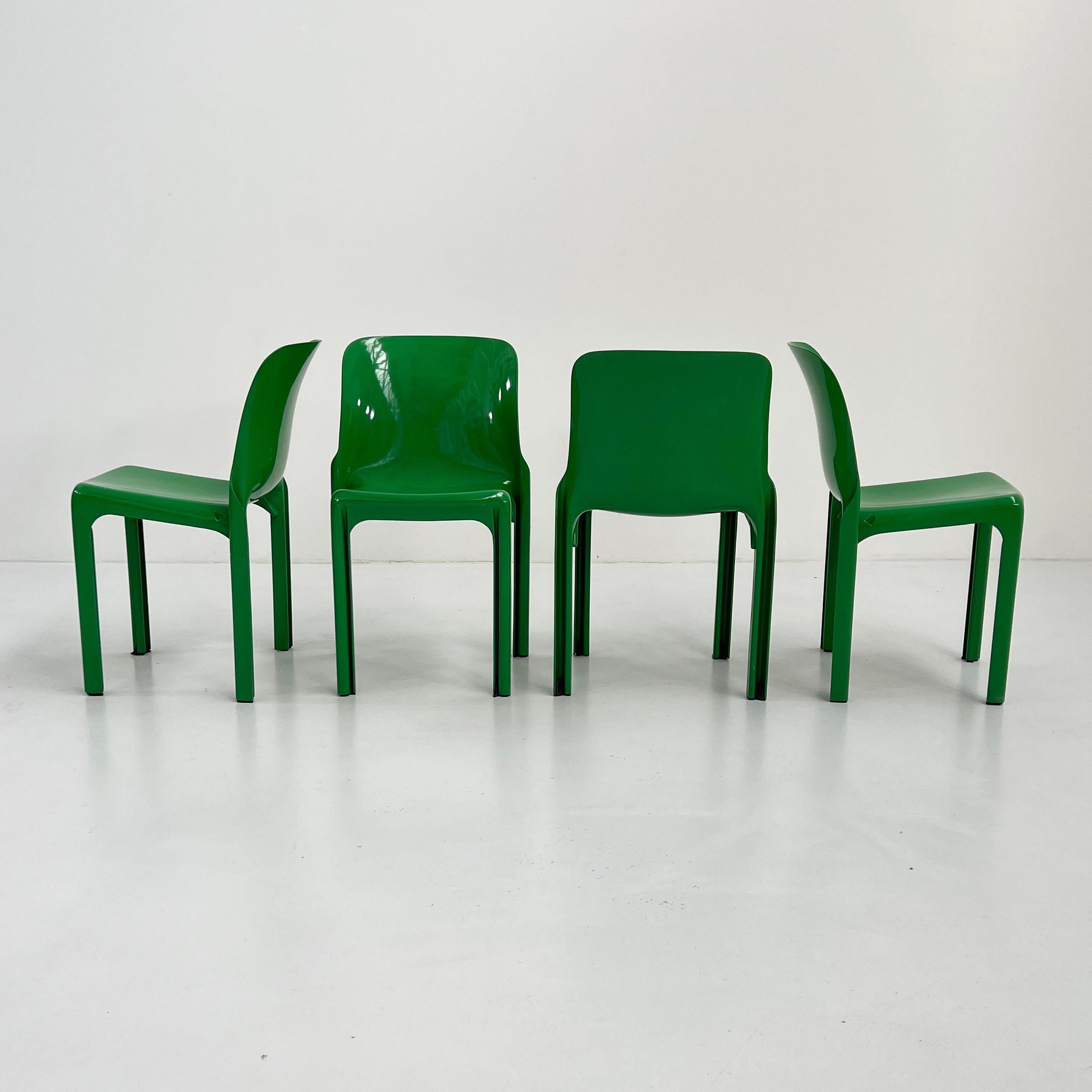 Fine XX secolo Set di 4 sedie Selene di Vico Magistretti per Artemide, anni '70