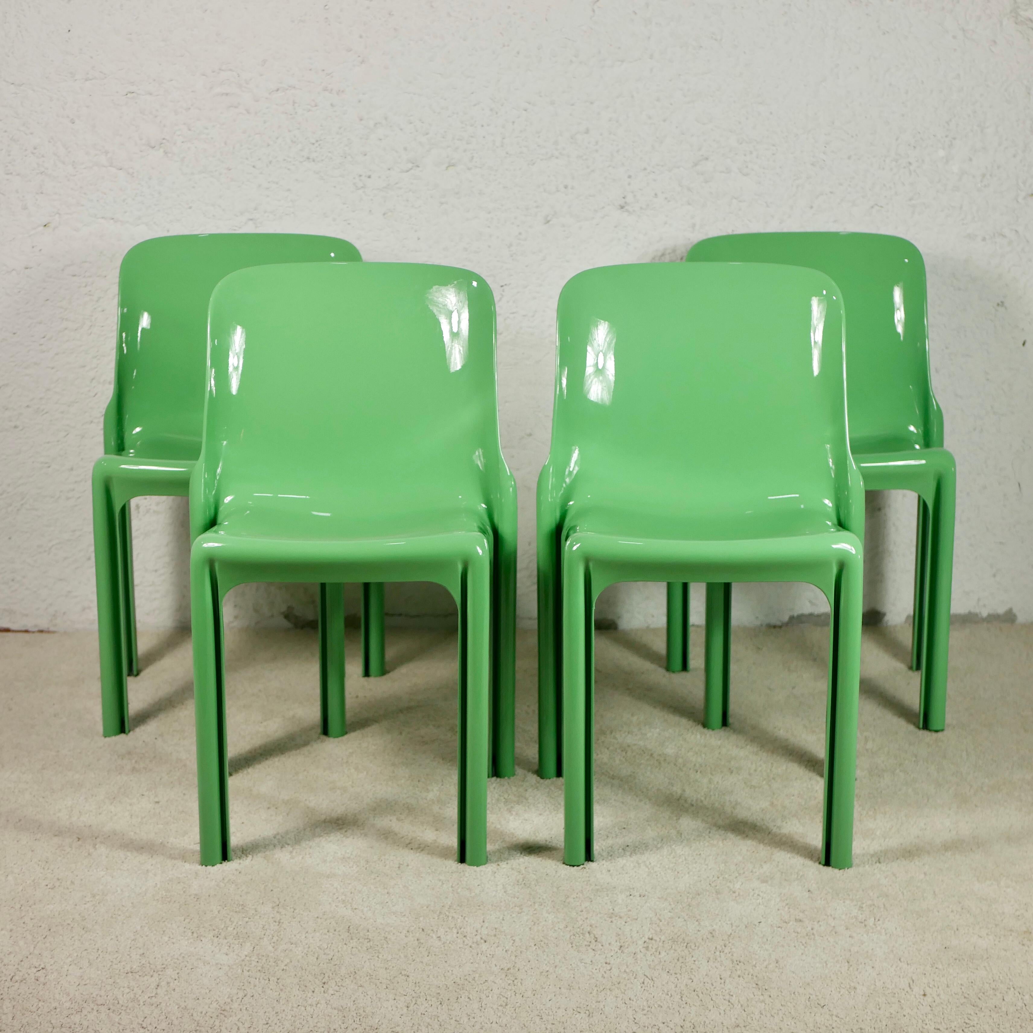 Set of 4 Selene Chairs by Vico Magistretti for Artemide In Good Condition In Lyon, FR