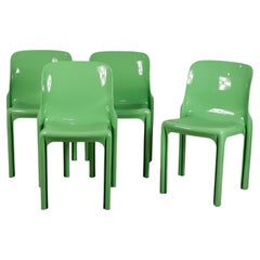 Set of 4 Selene Chairs by Vico Magistretti for Artemide