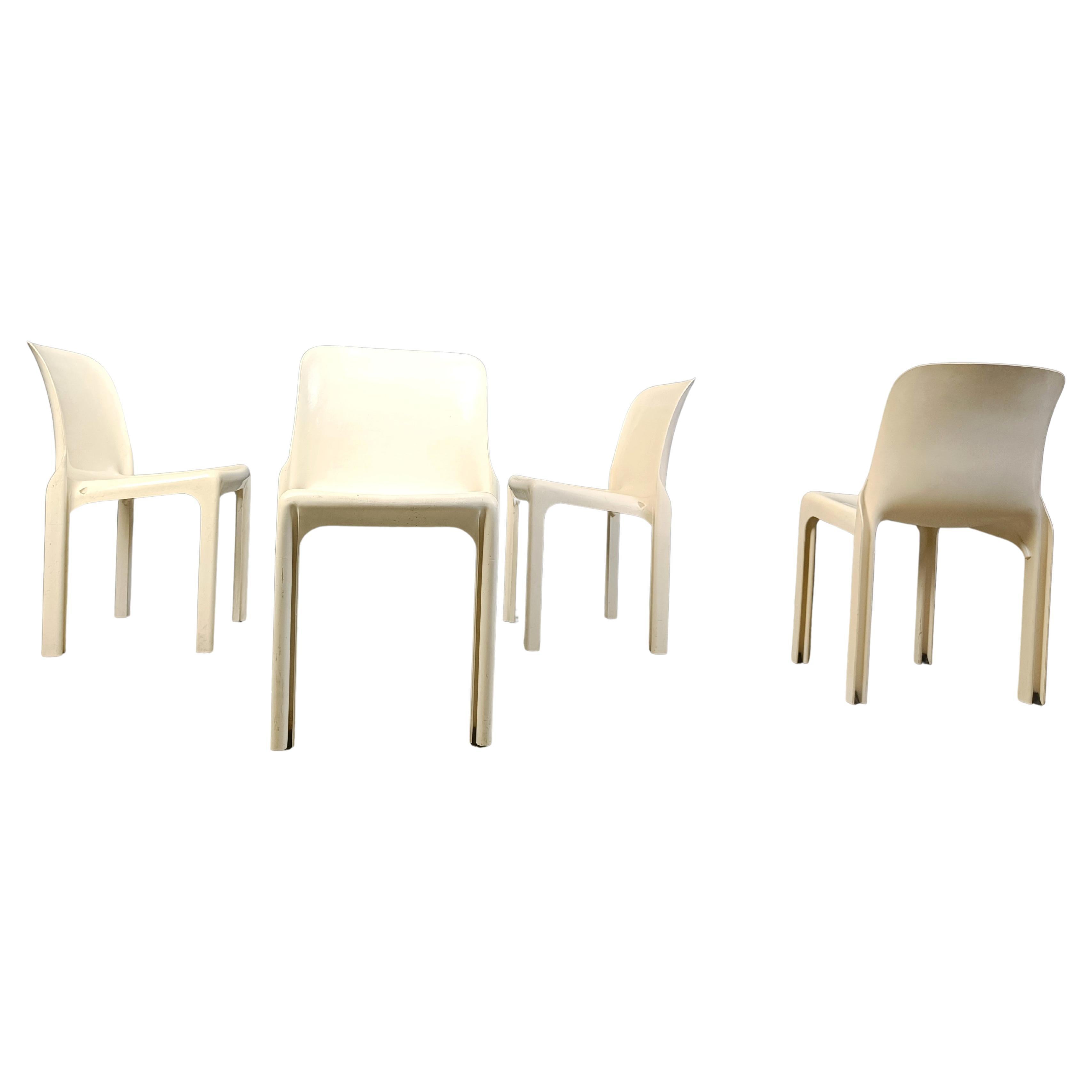 Set of 4 Selene dining chairs by Vico Magistretti for Artemide, 1970s