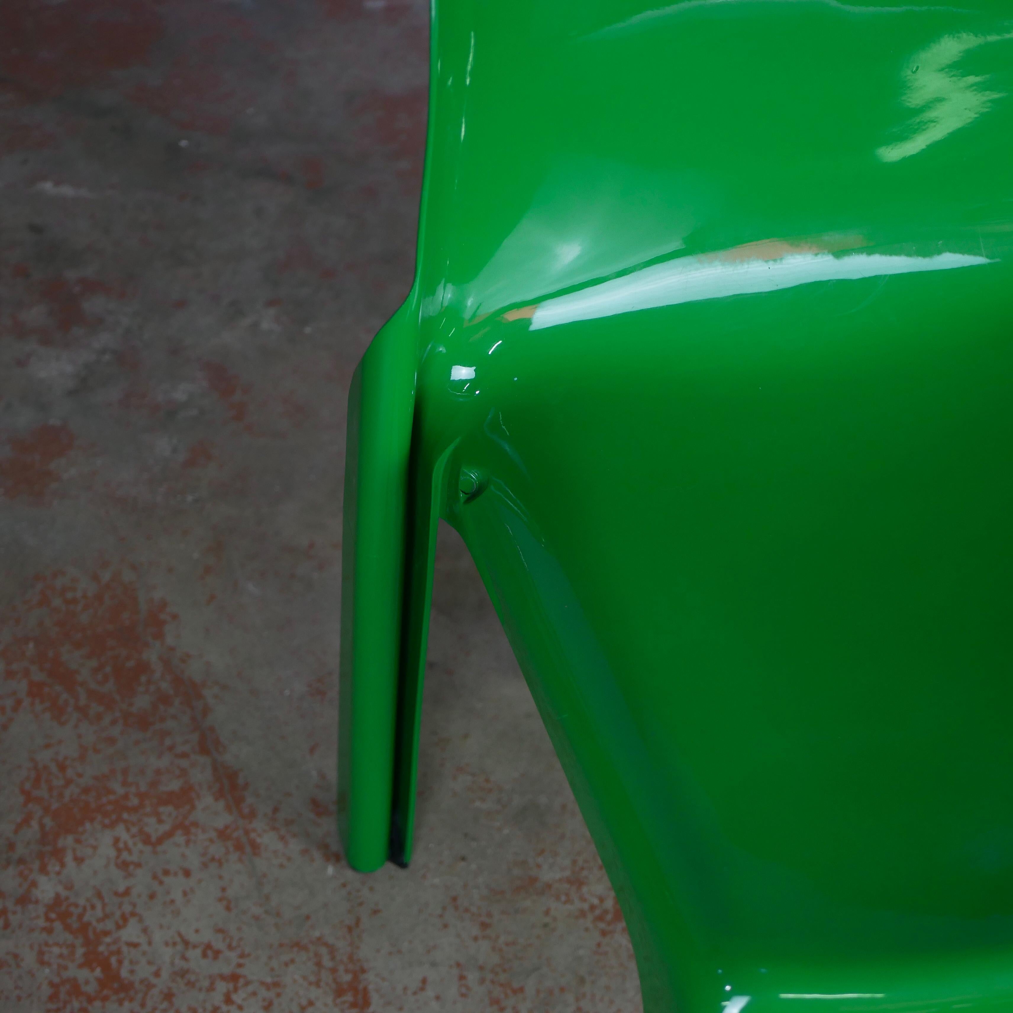 Set of 4 Selene Green Chairs by Vico Magistretti for Artemide 5