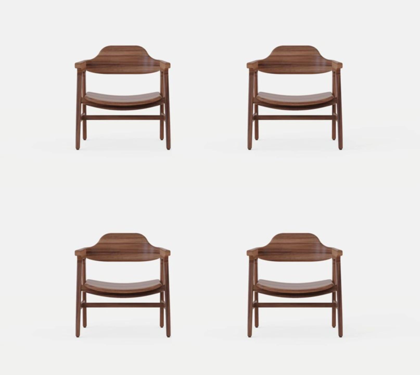 Set Of 4 Sensato Armchair by Sebastián Angeles
Material: Walnut
Dimensions: W 45 x D 40 x 100 cm
Also Available: Other colors available,

The love of processes, the properties of materials, details and concepts make Dorica Taller a study not