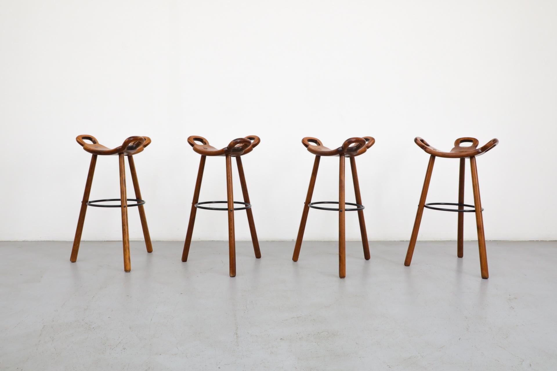 Ensemble de 4 tabourets de bar Brutalist 