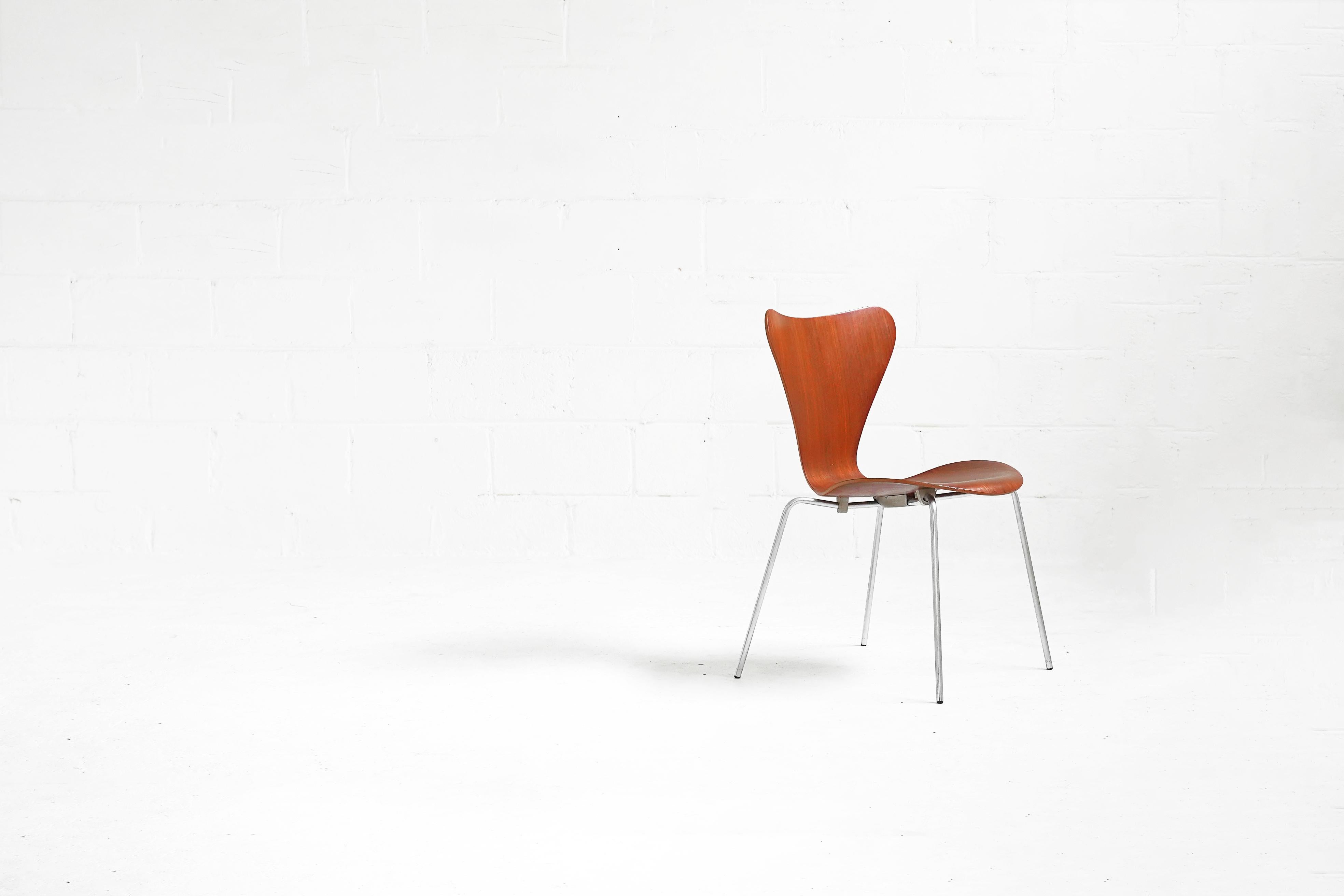 Set of 4 Series 7 Butterfly Chairs in Teak by Arne Jacobsen for Fritz Hansen 5
